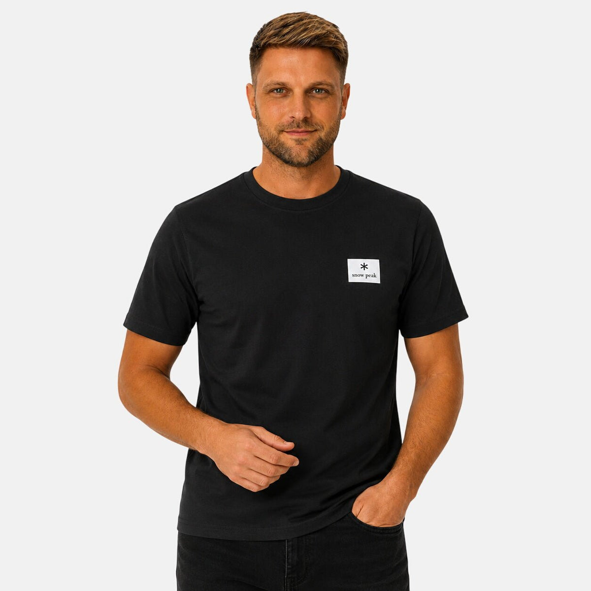 Snow Peak Square Logo T-Shirt Black | Northern Threads Designer Menswear