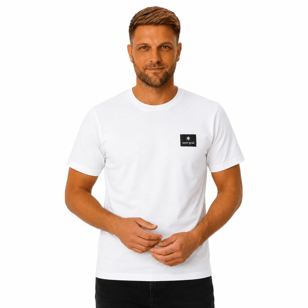 Snow Peak Square Logo T-Shirt Off White | Northern Threads Designer Menswear