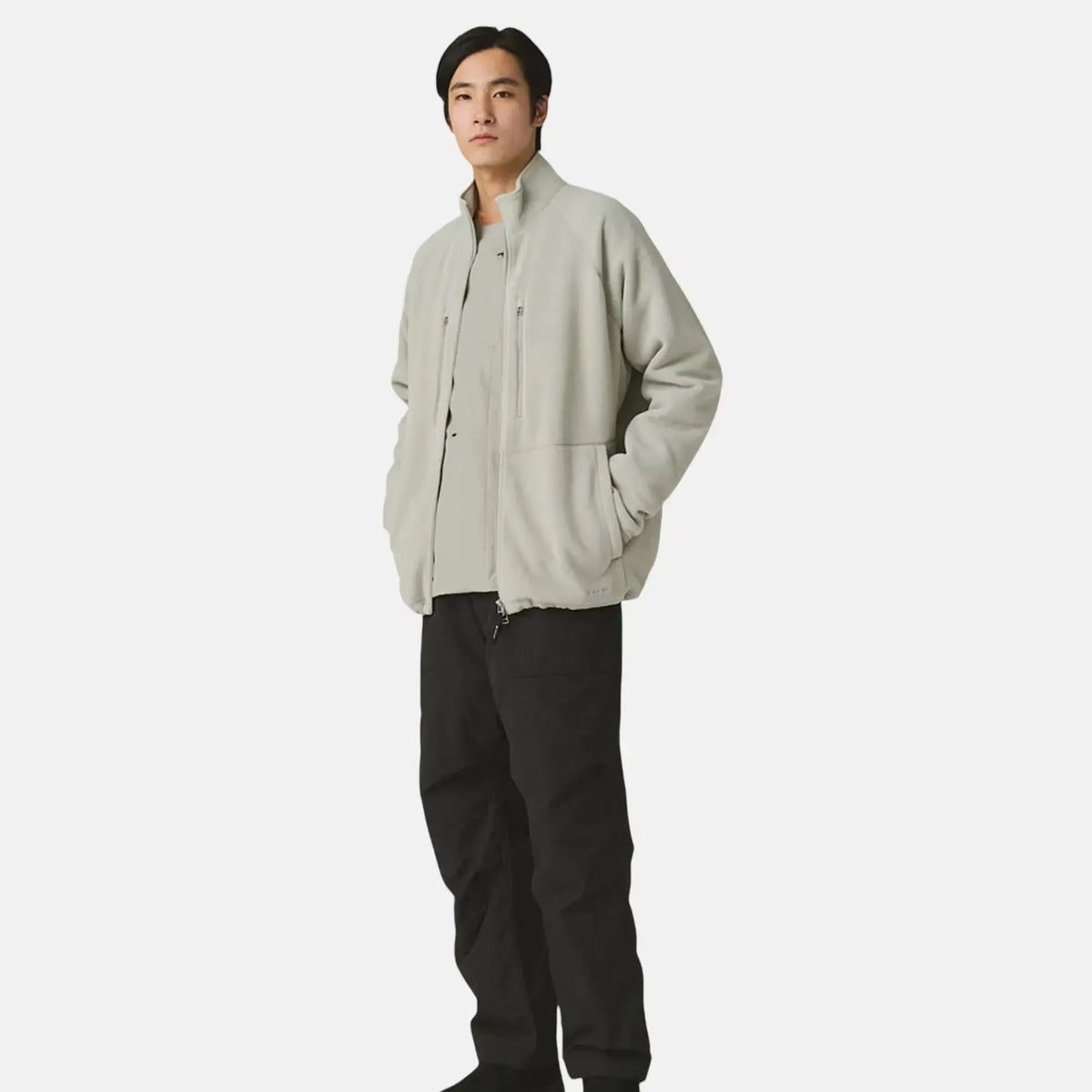Snow Peak Water-Repellent Fleece Jacket Light Grey | Northern Threads Designer Menswear