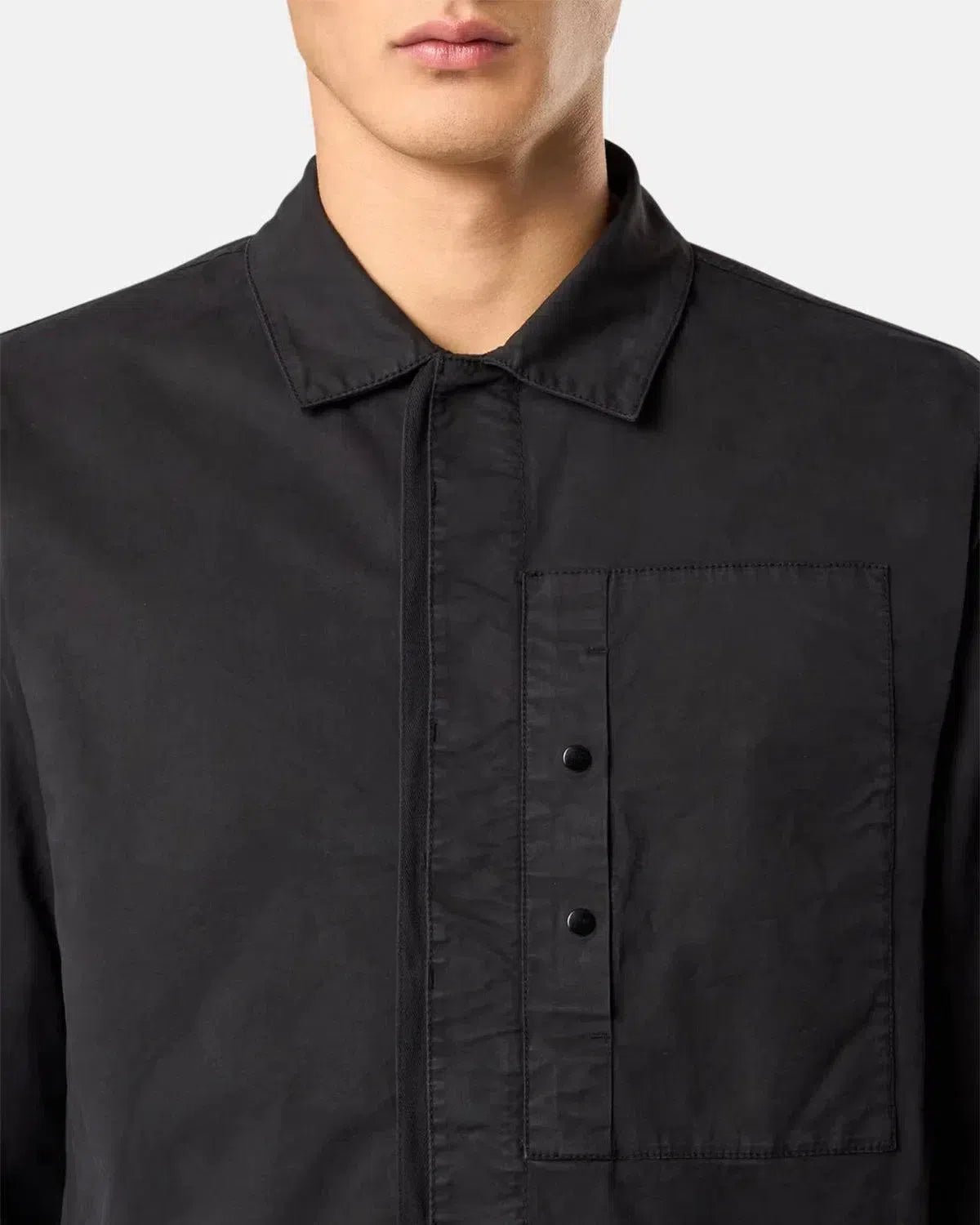 STONE ISLAND 1200033 SUPIMA COTTON TWILL STRETCH - TC OVERSHIRT BLACK - STONE-ISLAND-K1S151200033-S0010-V0029-M - northern threads uk