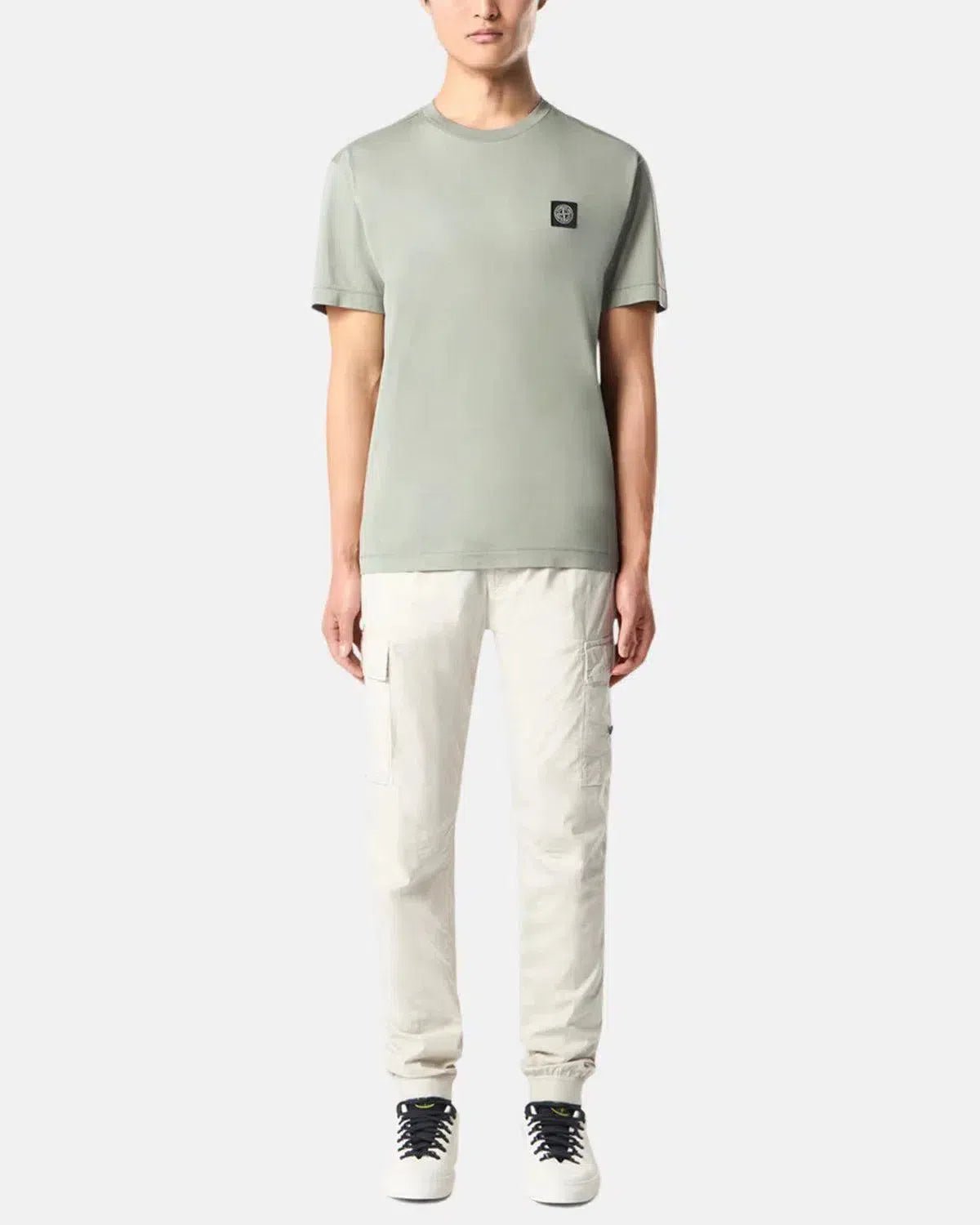 STONE ISLAND 2100039 60/2 COTTON JERSEY T-SHIRT SAGE GREEN | Northern Threads Designer Menswear