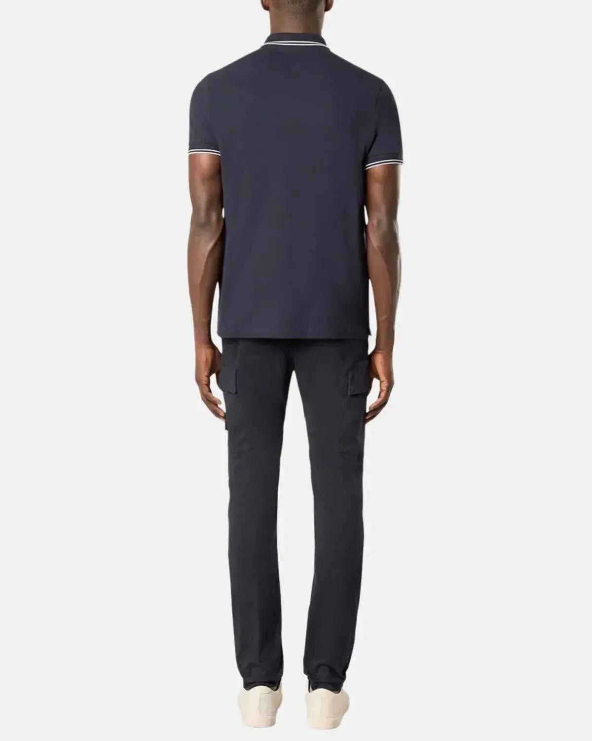 STONE ISLAND 2200007 ORGANIC STRETCH COTTON TIPPED SLIM FIT POLO SHIRT NAVY - STONE-ISLAND-K2S152200007-S0018-V0020-S - northern threads uk