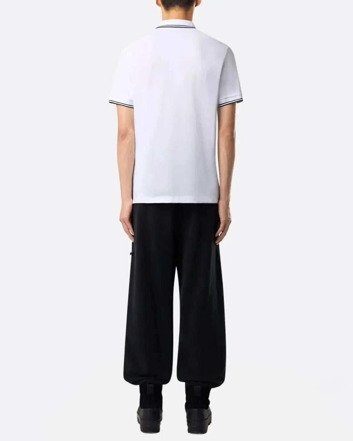 STONE ISLAND 2200007 ORGANIC STRETCH COTTON TIPPED SLIM FIT POLO SHIRT WHITE - STONE-ISLAND-K2S152200007-S0018-V1001-S - northern threads uk