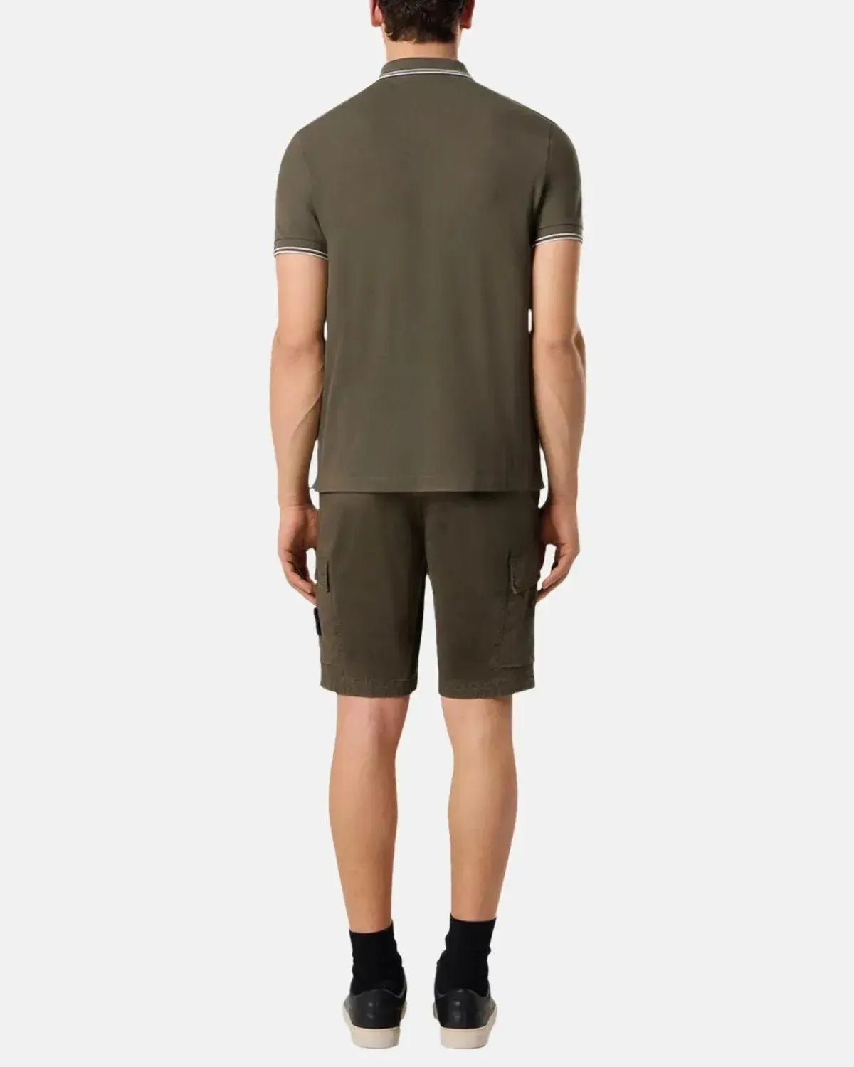 Stone Island 22002SC Organic Cotton Elastane Pique Polo Shirt Military Green | Northern Threads Designer Menswear