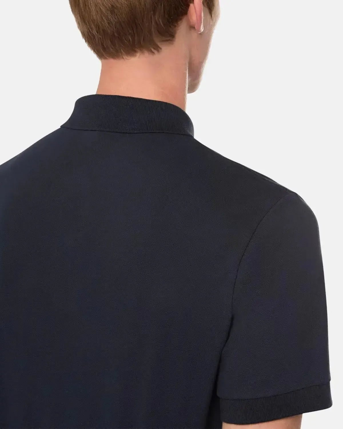 Stone Island 22002SC Organic Cotton Elastane Pique Polo Shirt Navy Blue | Northern Threads Designer Menswear