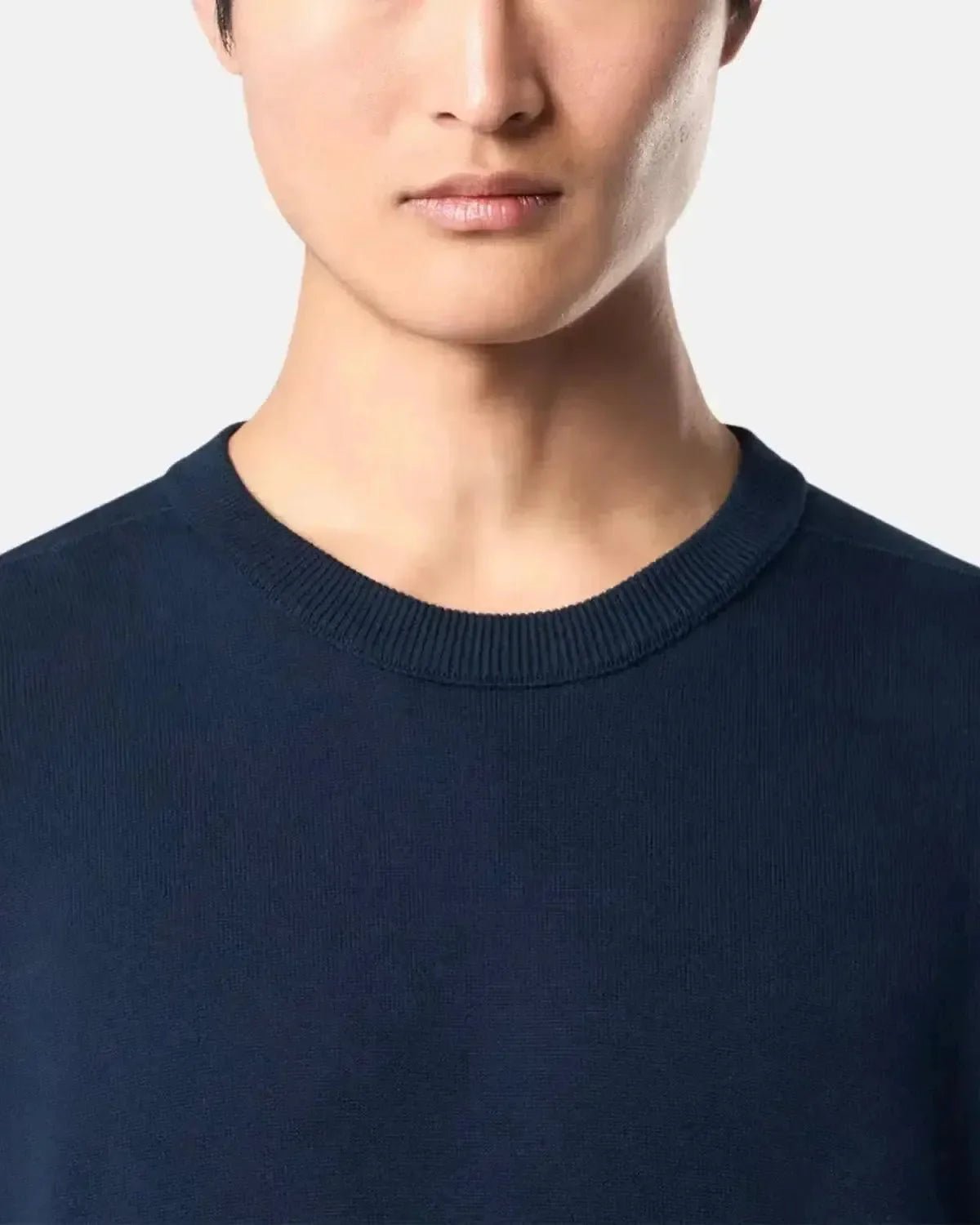 STONE ISLAND 5100053 SOFT ORGANIC COTTON CREWNECK KNIT NAVY BLUE - STONE-ISLAND-K1S155100053-S00B2-V0020-S - northern threads uk