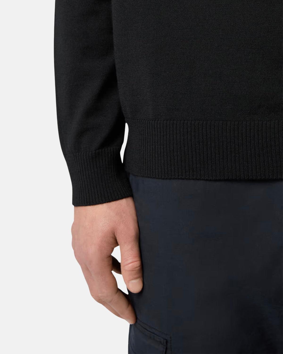 STONE ISLAND 510C4 LIGHT PURE RWS WOOL KNIT BLACK - STONE-ISLAND-510C4-V0029-S - northern threads uk