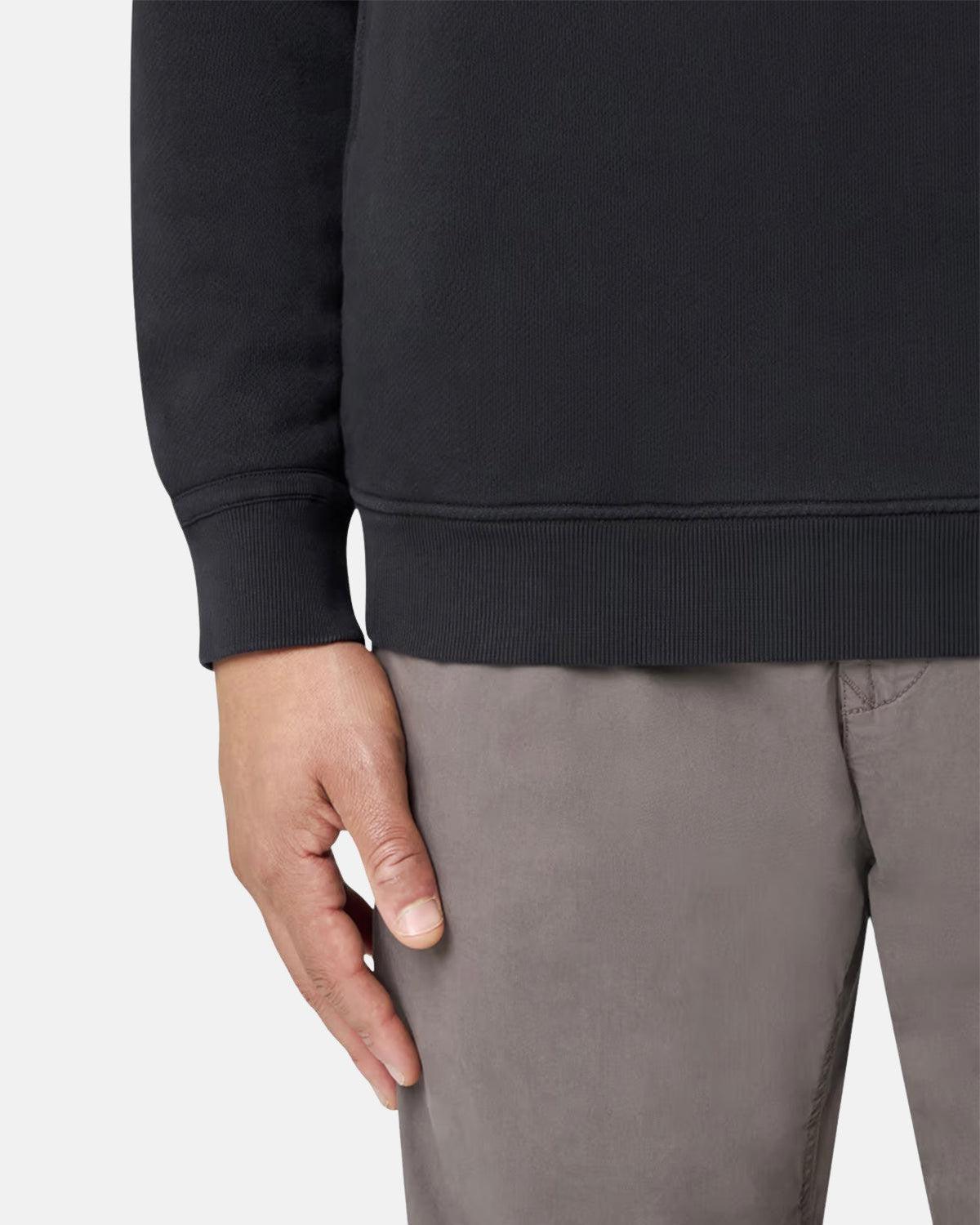 STONE ISLAND 61241 ORGANIC DIAGONAL FLEECE OLD EFFECT SWEATSHIRT BLACK - northern threads