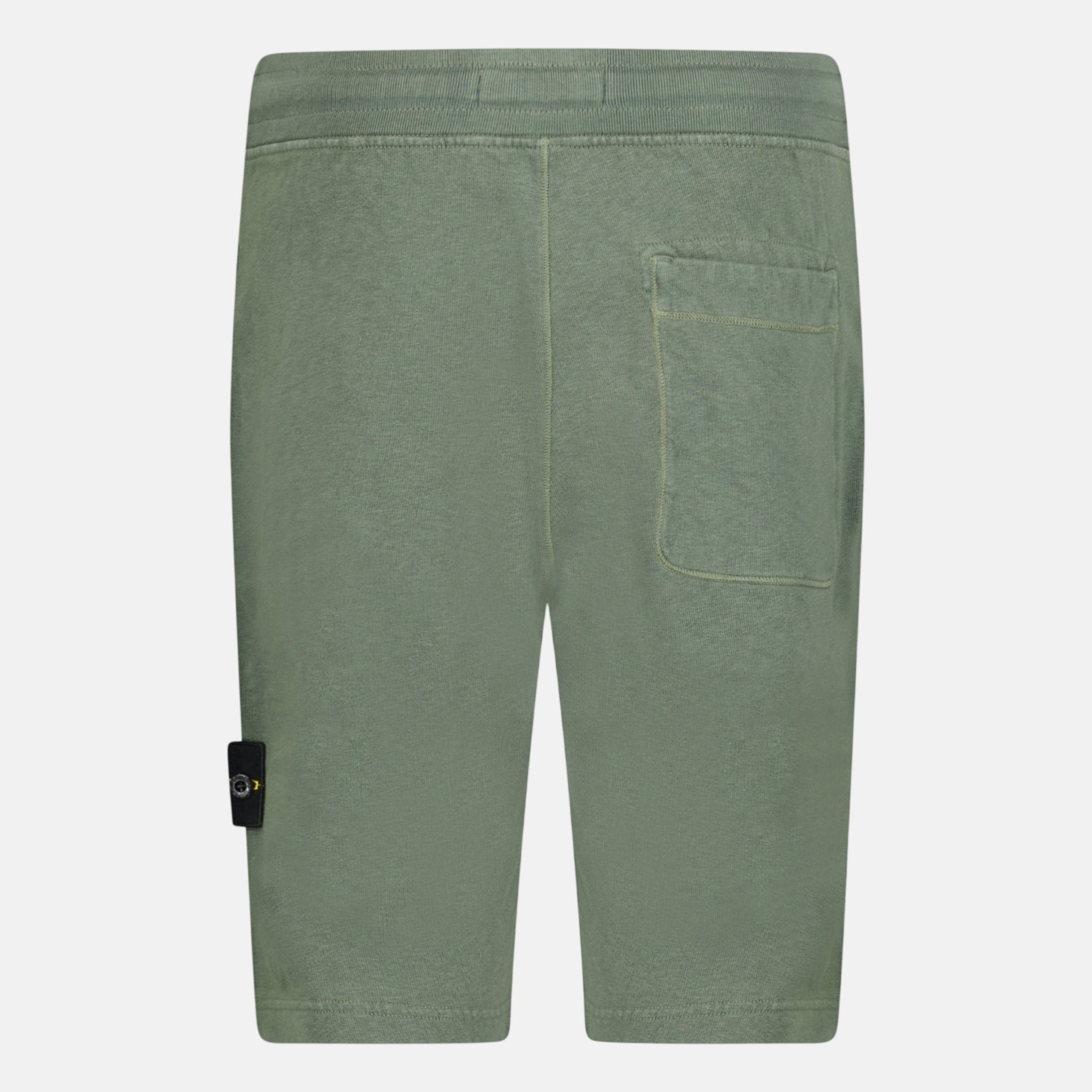 Stone Island Badge Bermuda Sweat Shorts Musk Green - northern threads