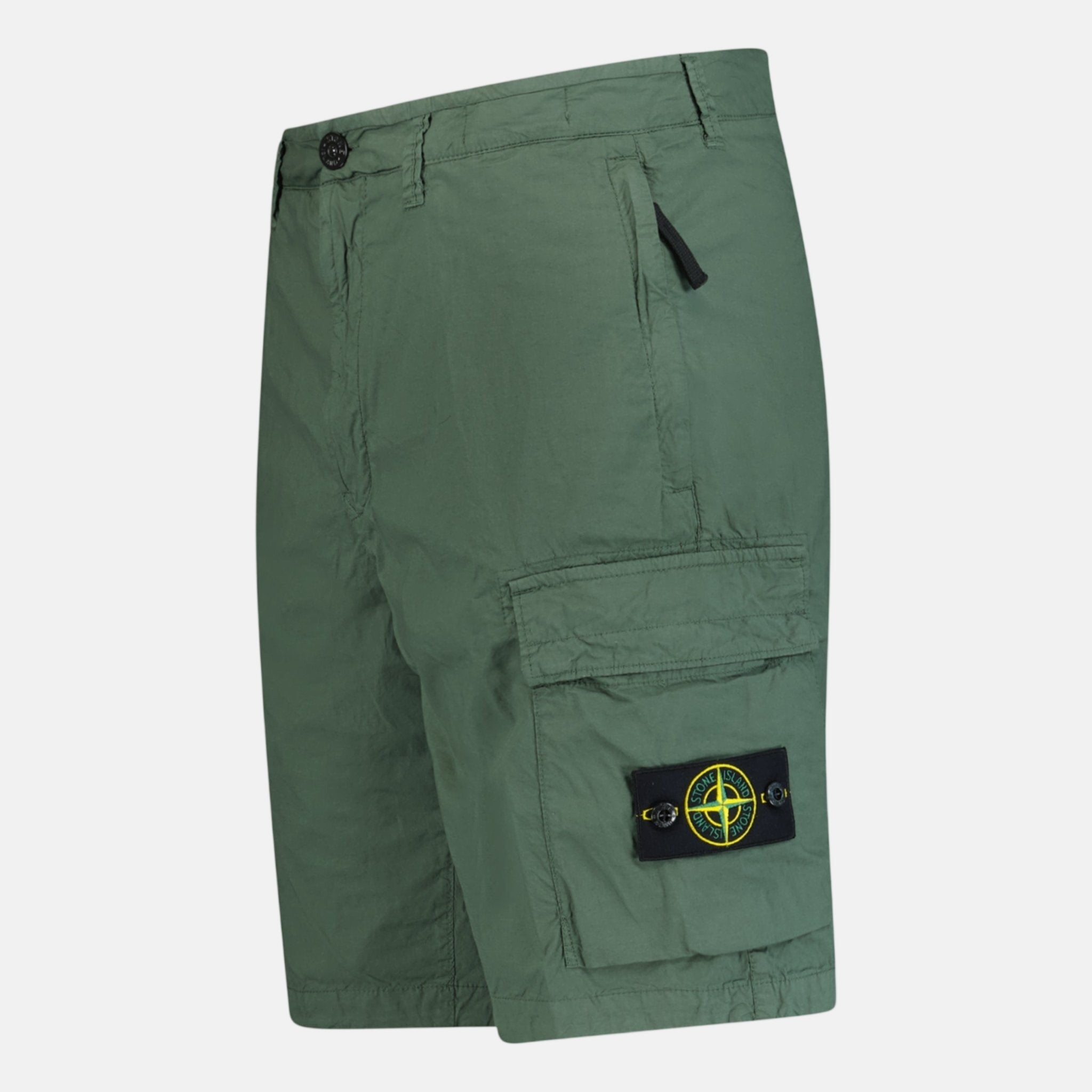 Stone Island Bermuda Cargo Shorts Dusk Green - northern threads