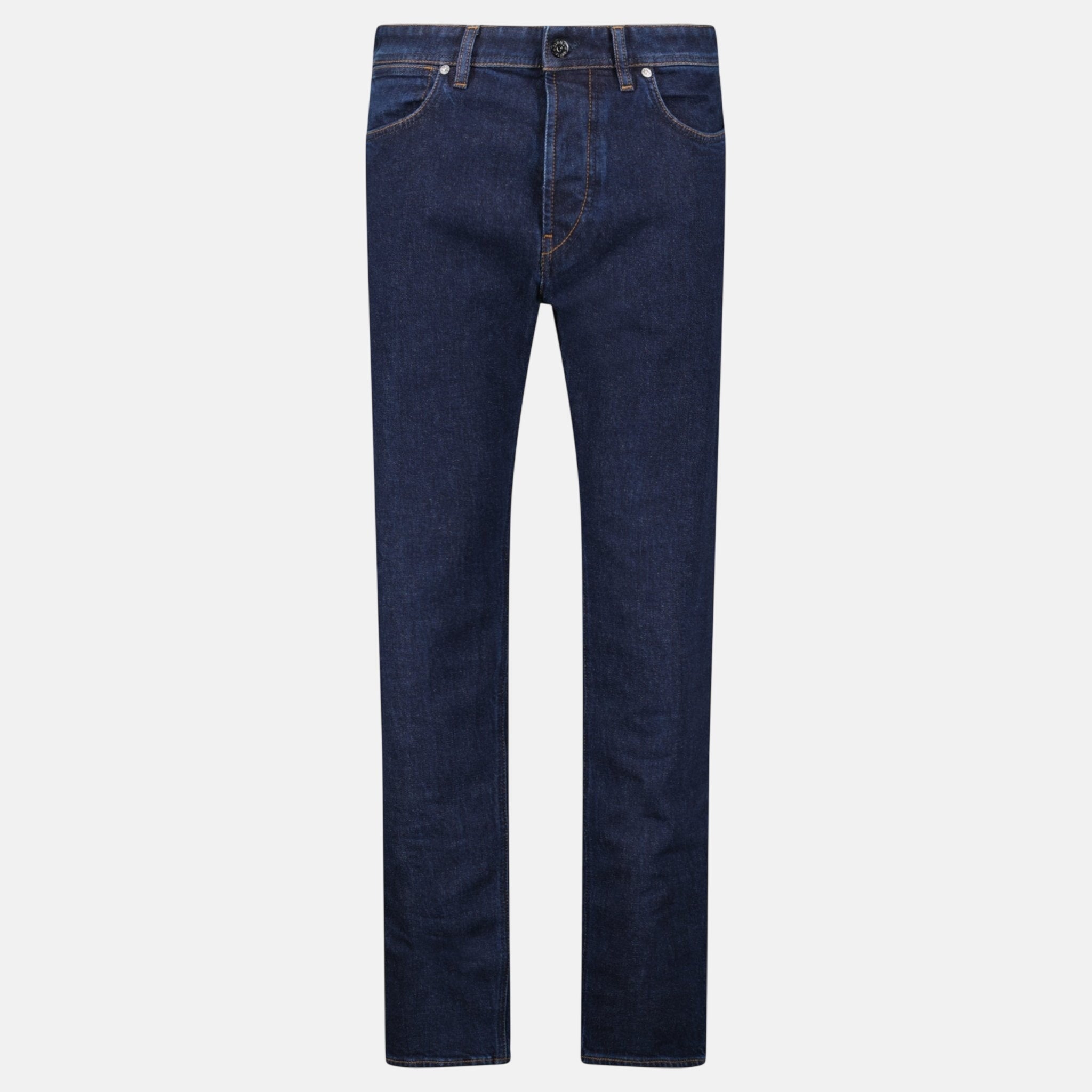 Stone Island Blue Rinsed Buttoned Indigo Denim Jeans Blue - T1 - northern threads uk