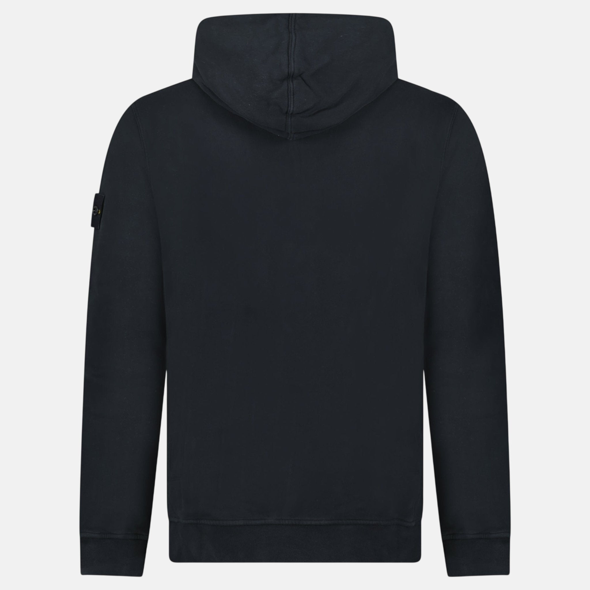 Stone Island Brushed Organic Cotton Hoodie Black - northern threads