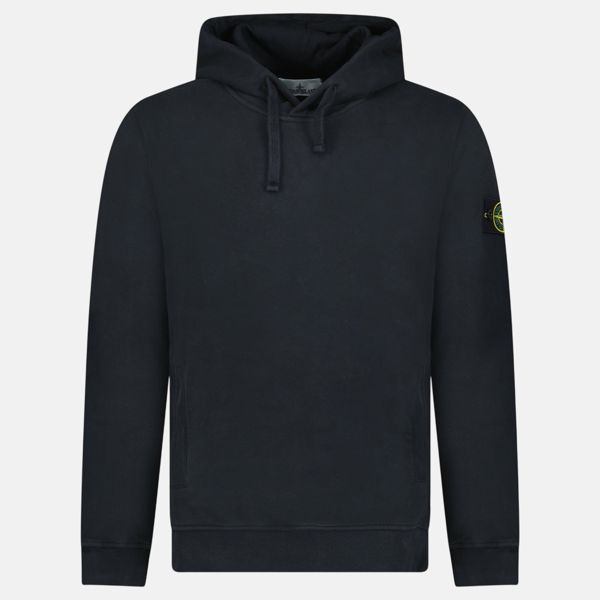Stone Island Brushed Organic Cotton Hoodie Black - B22 - northern threads uk