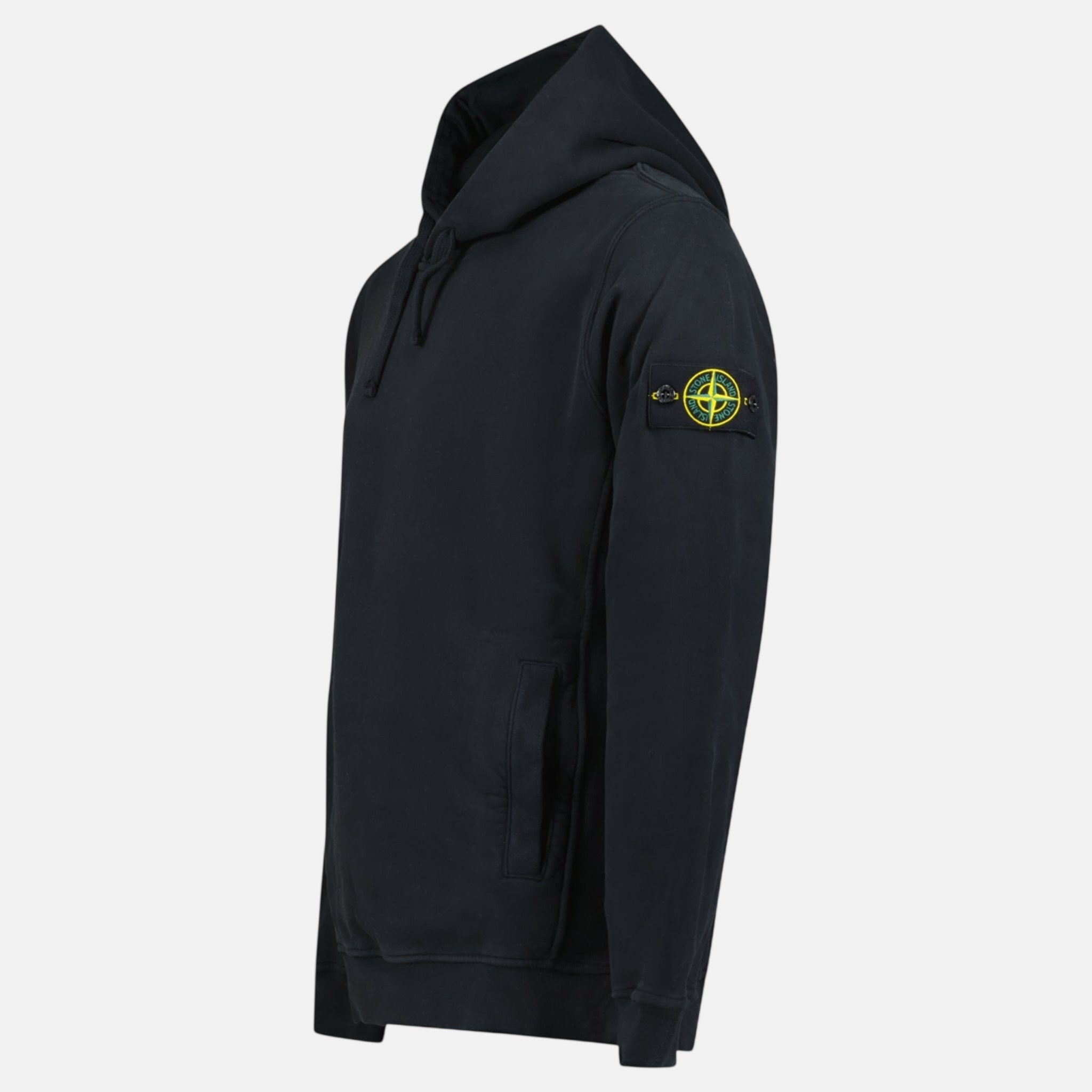 Stone Island Brushed Organic Cotton Hoodie Black - northern threads