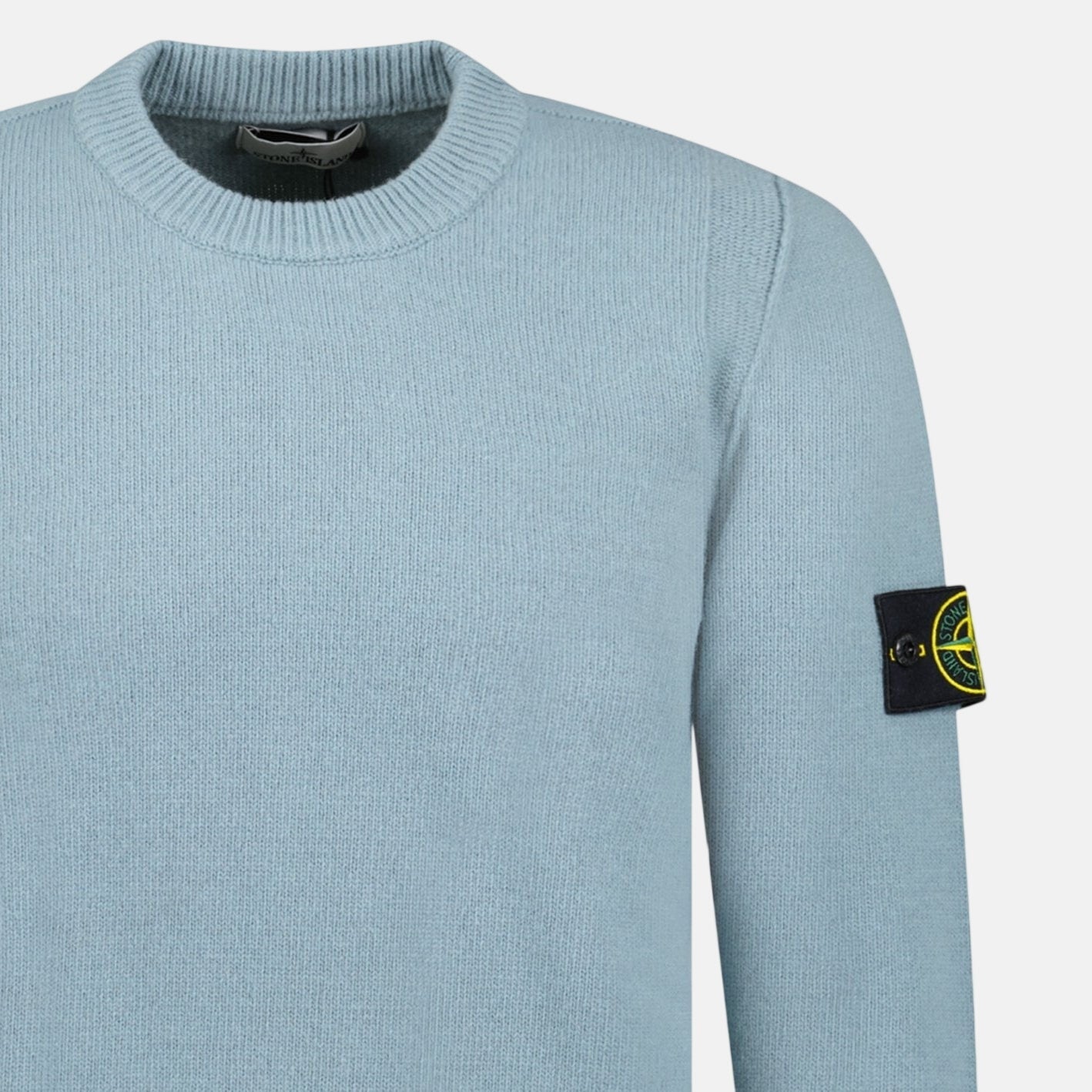 Stone Island Compass - Badge Knit Wool Jumper Green Grey - O10 - northern threads uk