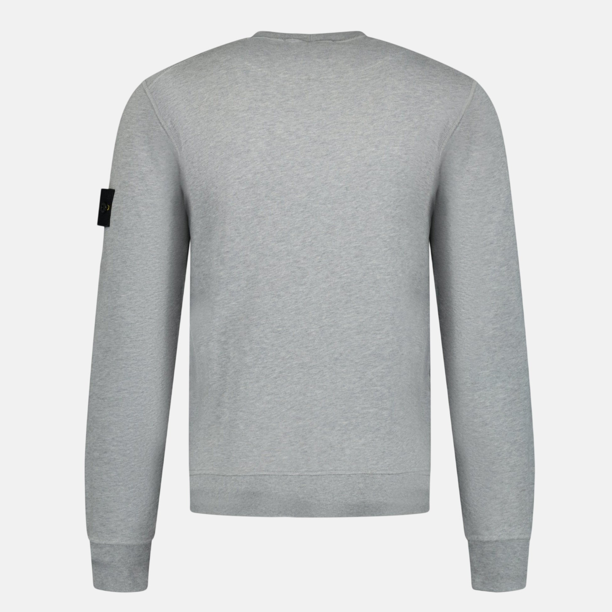 Stone Island Compass Badge Organic Cotton Crewneck Sweatshirt Grey - F35 - northern threads uk