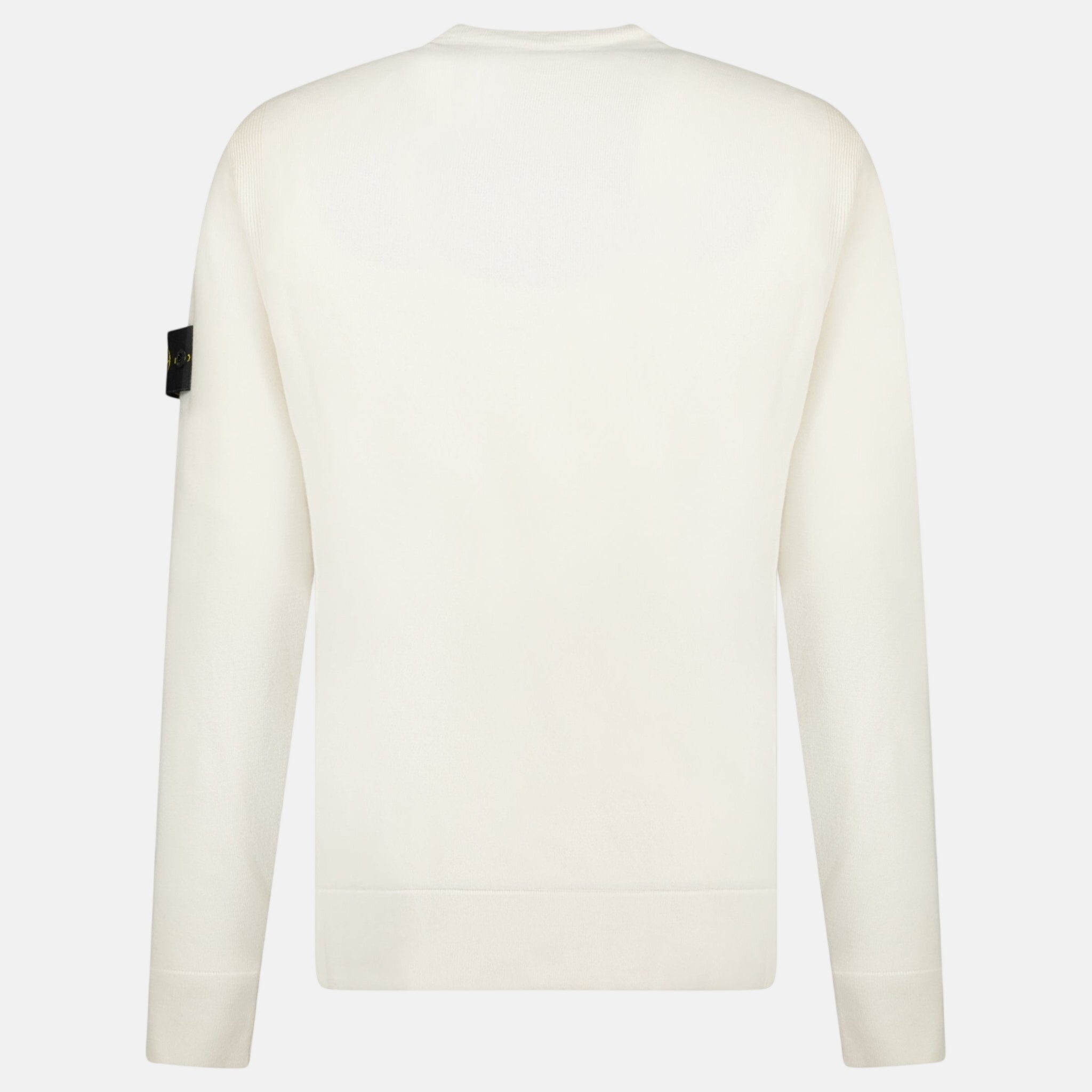 Stone Island Compass - Badge Wool Blend Jumper Cream - A13 - northern threads uk