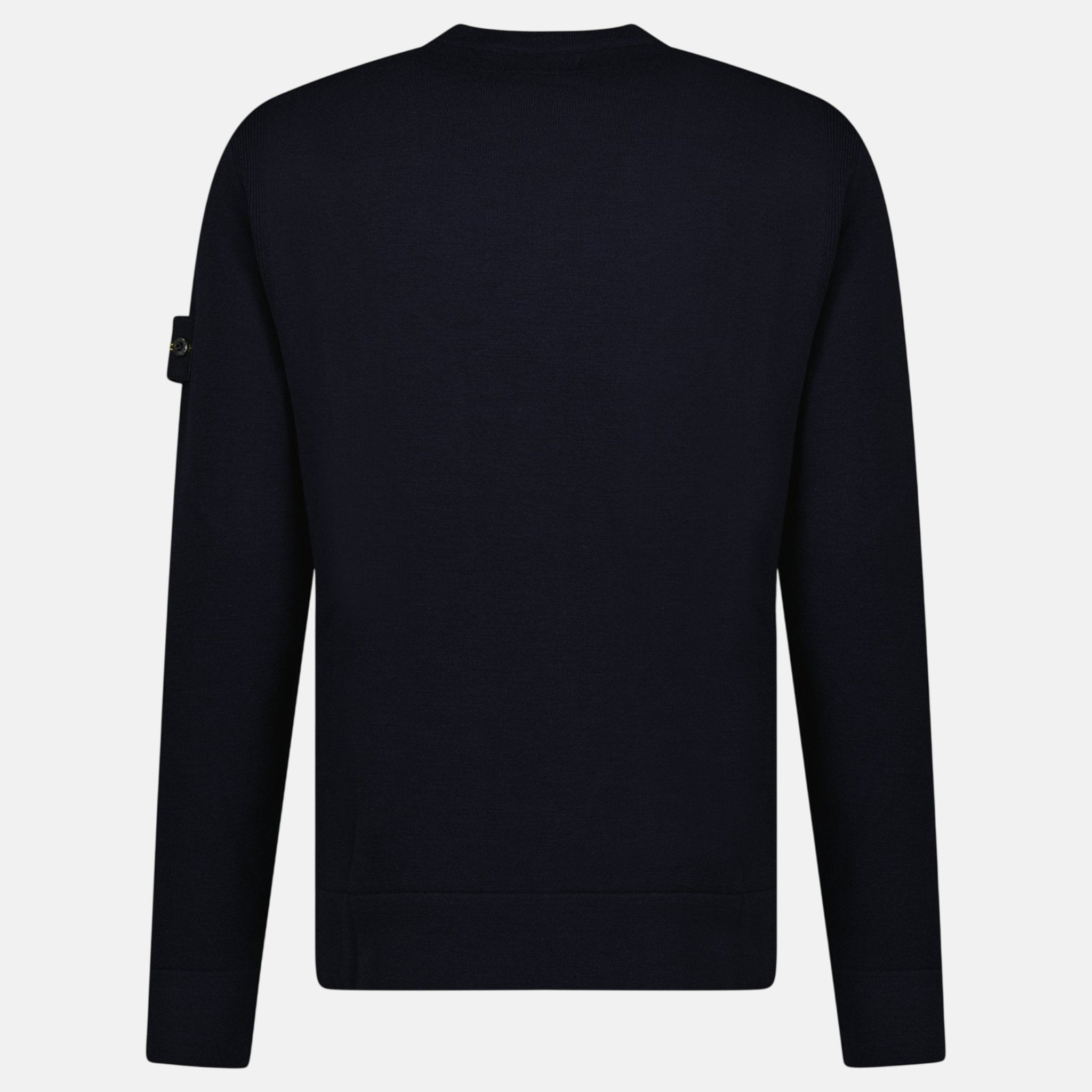 Stone Island Compass - Badge Wool Blend Jumper Navy - C52 - northern threads uk