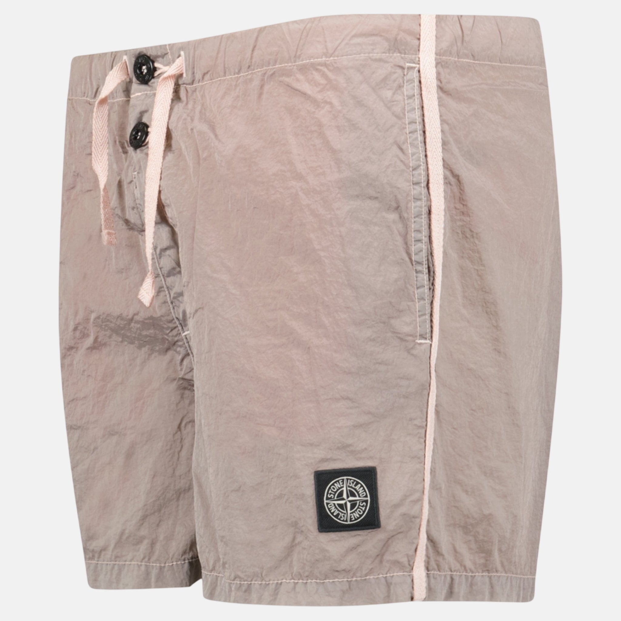 Stone Island Compass Button Chrome Swim Shorts Antique Rose - northern threads