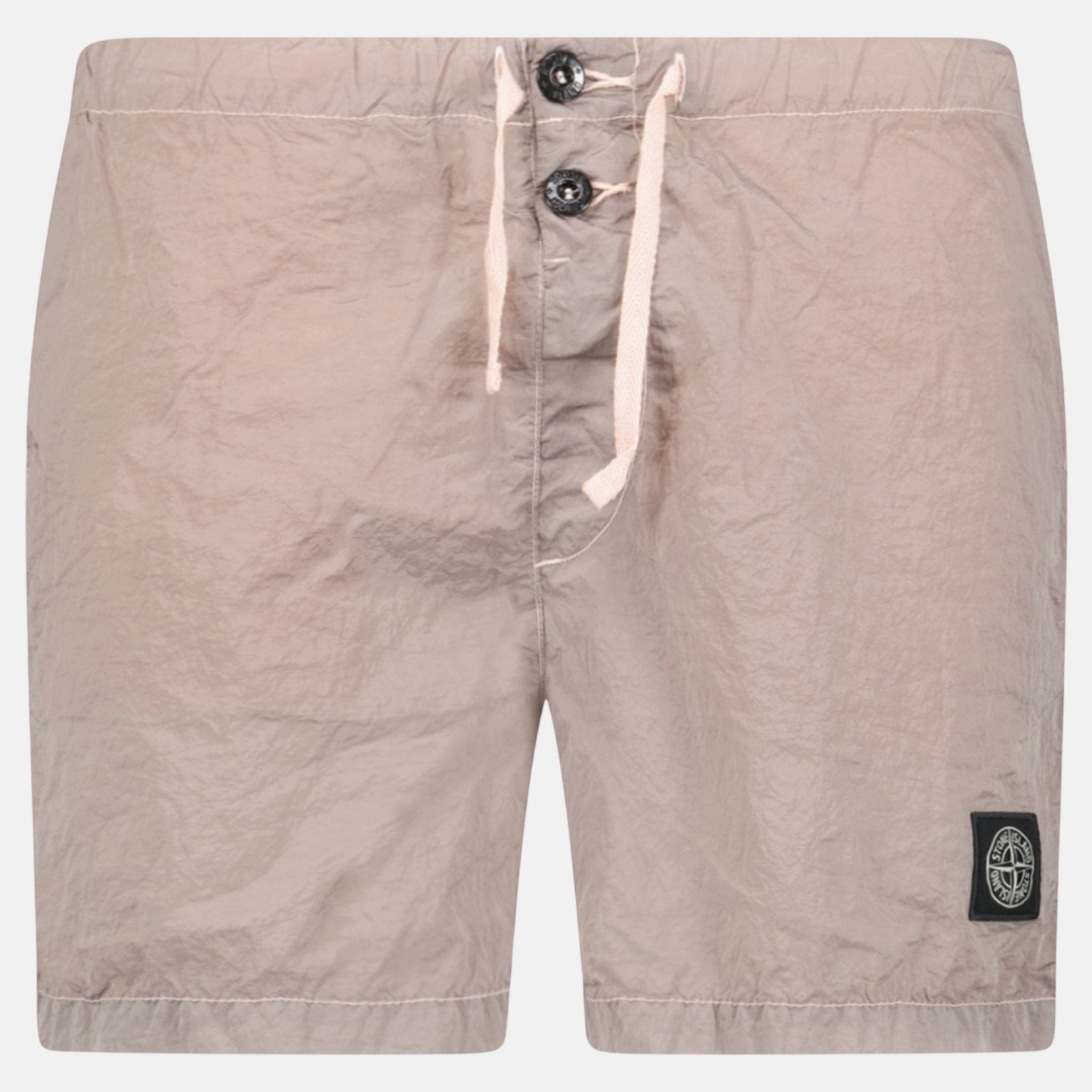 Stone Island Compass Button Chrome Swim Shorts Antique Rose - F7 - northern threads uk