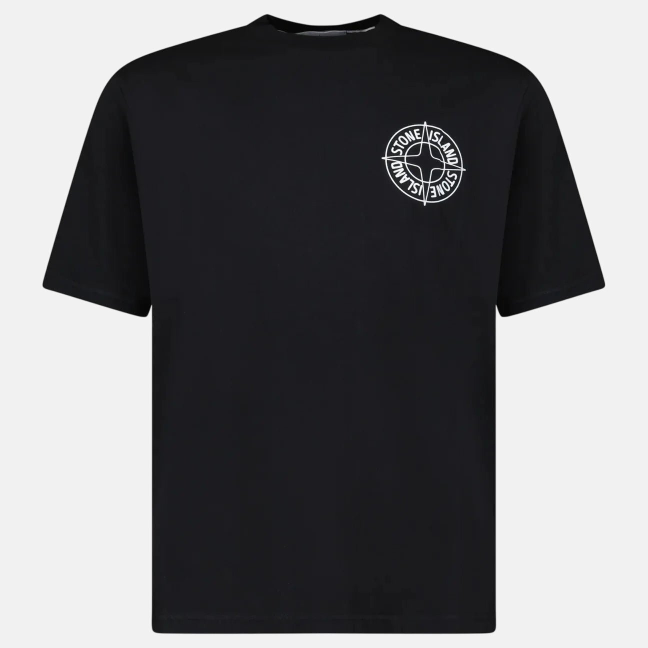 Stone Island Compass Print Crewneck T-Shirt Black - O9 - northern threads uk