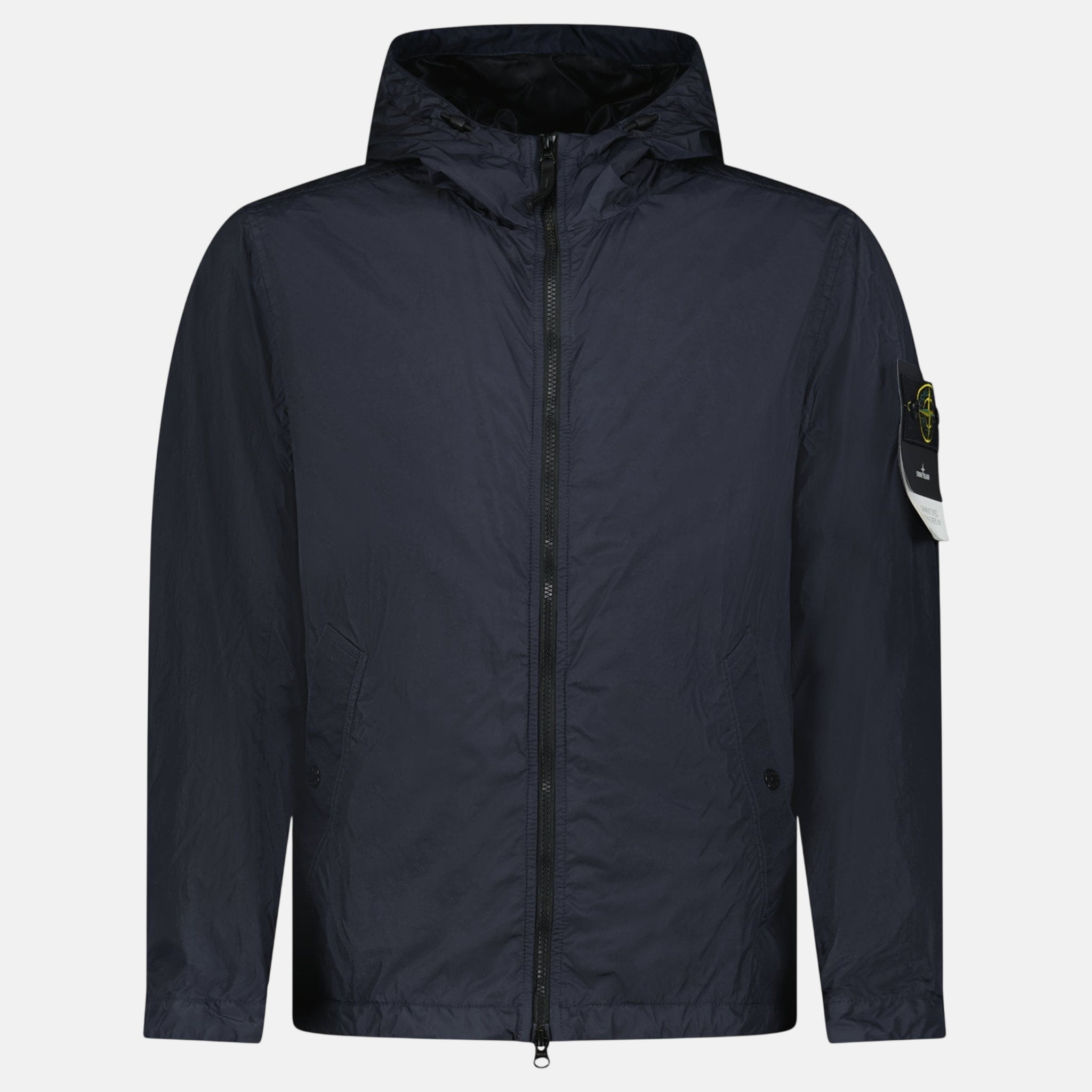 Stone Island Crinkle Reps NY Hooded Jacket Navy - sku-57723844166013 - northern threads uk