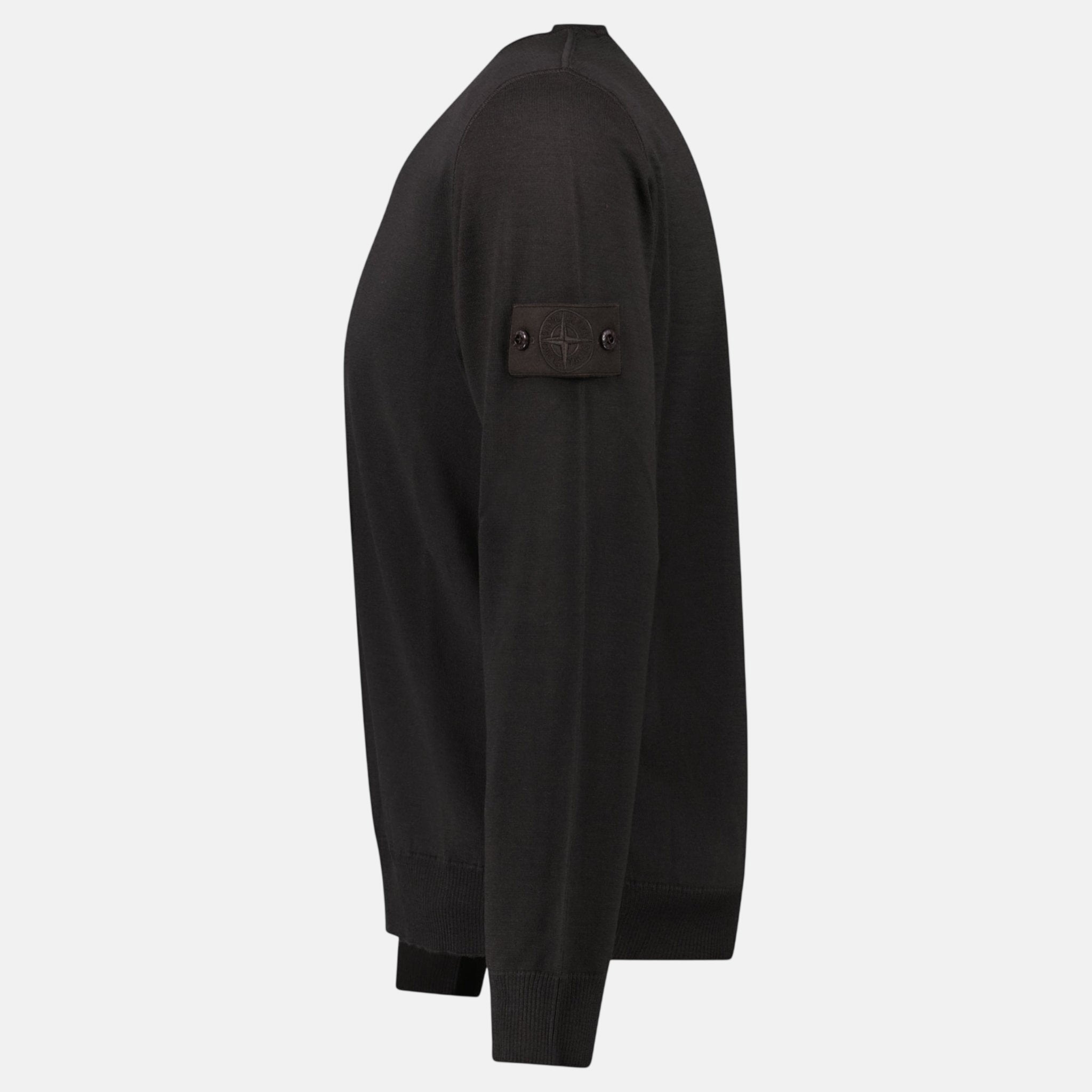 Stone Island Ghost Series Wool Crew Neck Jumper Dark Brown - A31 - northern threads uk