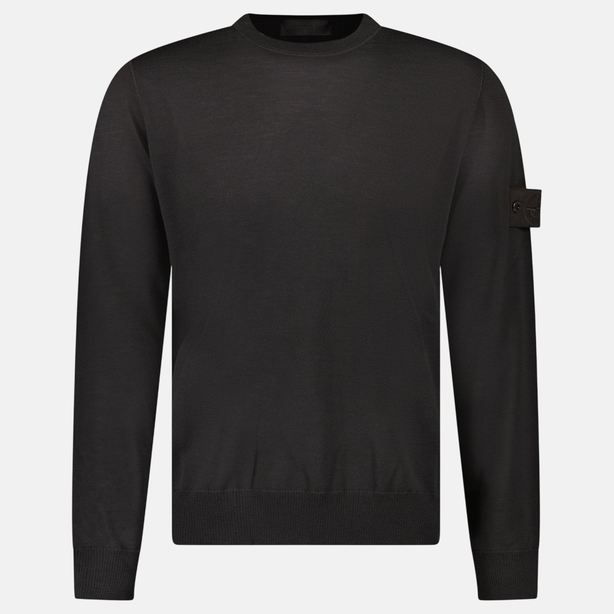 Stone Island Ghost Series Wool Crew Neck Jumper Dark Brown - A31 - northern threads uk