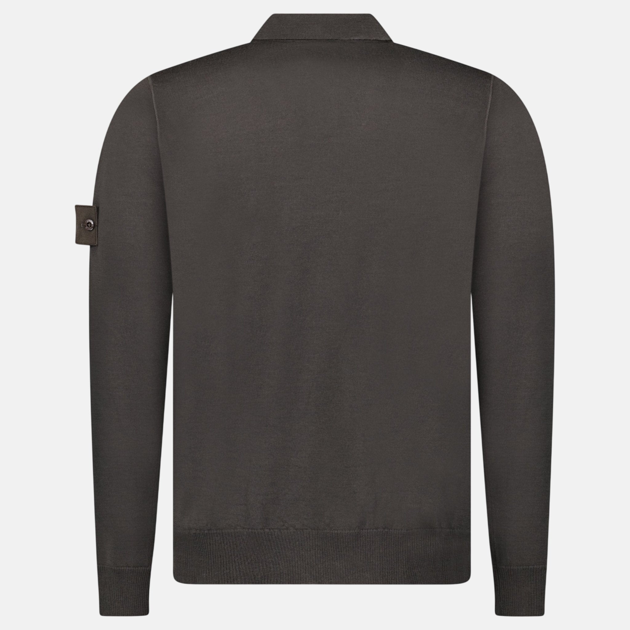 Stone Island Ghost Series Wool Polo Shirt Knit Dark Brown - G5 - northern threads uk