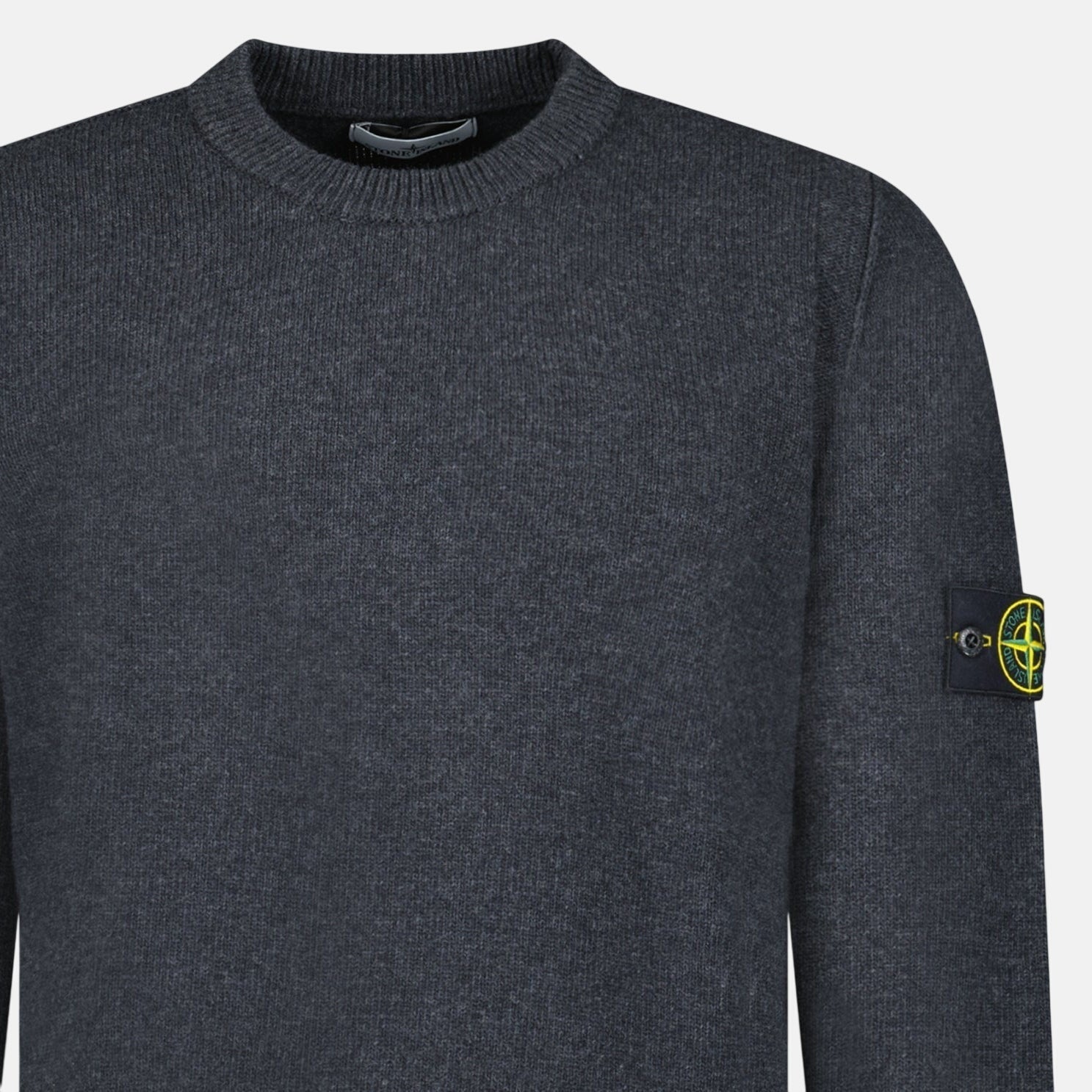 Stone Island Lambswool Crewneck Jumper Grey - A75 - northern threads uk