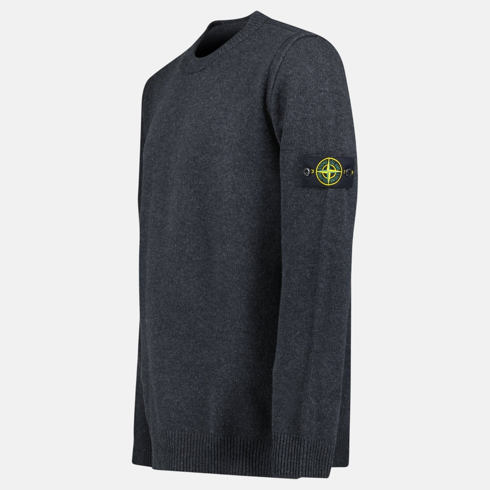Stone Island Lambswool Crewneck Jumper Grey - A75 - northern threads uk