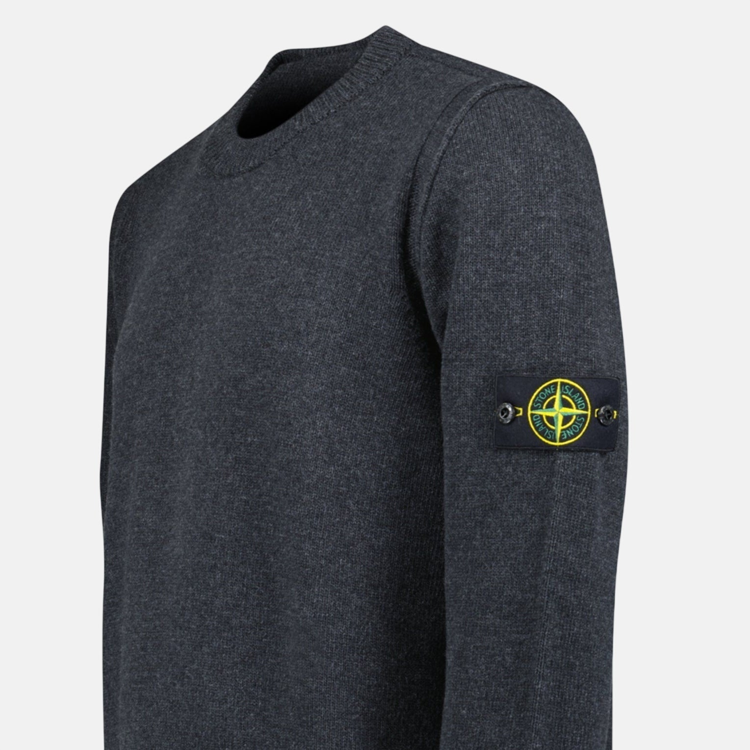 Stone Island Lambswool Crewneck Jumper Grey - A75 - northern threads uk