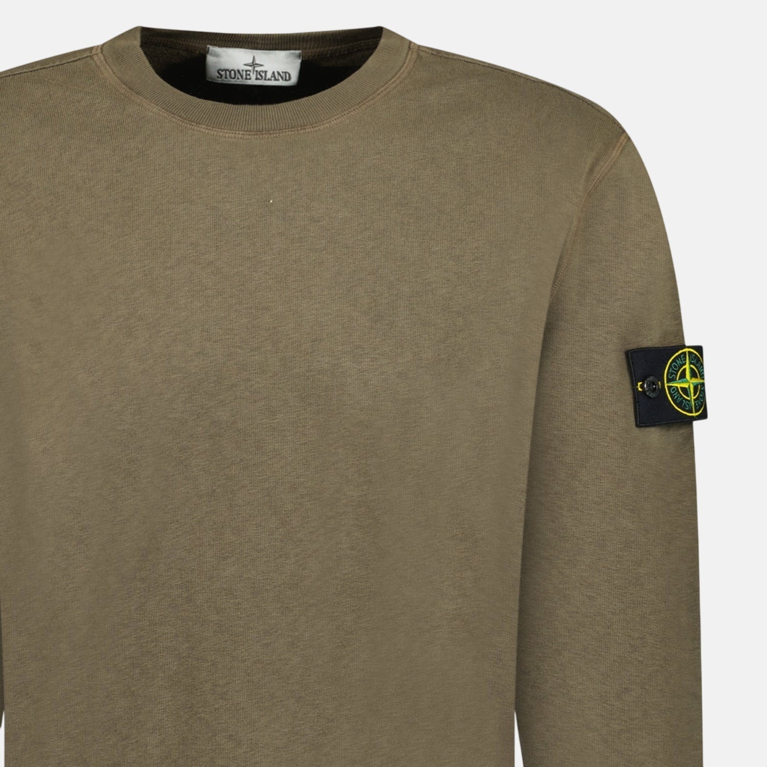 Stone Island Old Effect Crewneck Sweatshirt Military Green - northern threads