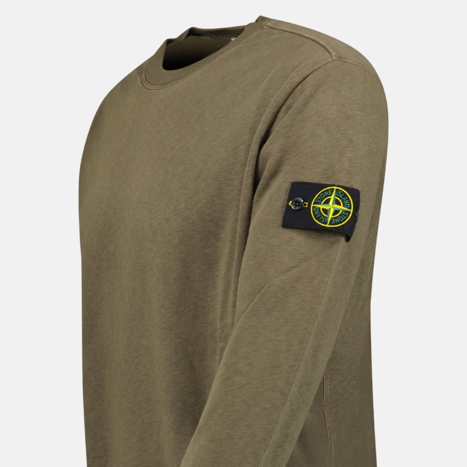 Stone Island Old Effect Crewneck Sweatshirt Military Green - northern threads