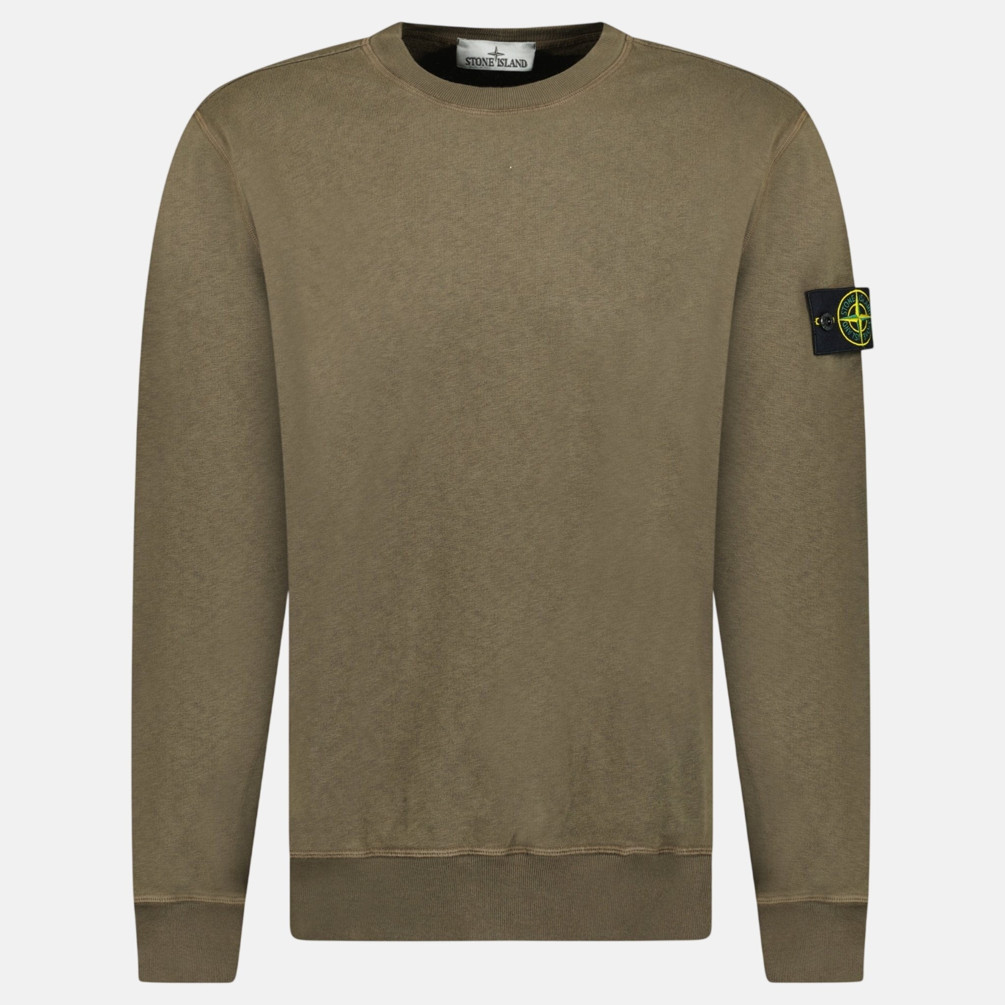 Stone Island Old Effect Crewneck Sweatshirt Military Green - F35 - northern threads uk