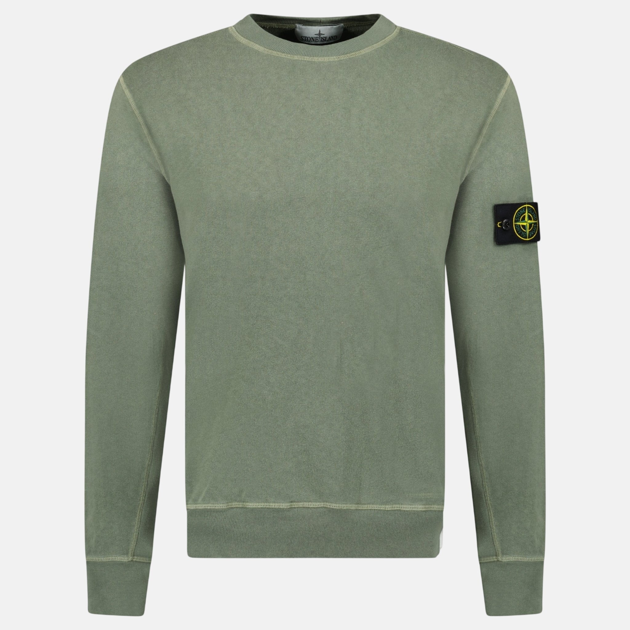 Stone Island Old Effect Crewneck Sweatshirt Musk Green - A57 - northern threads uk