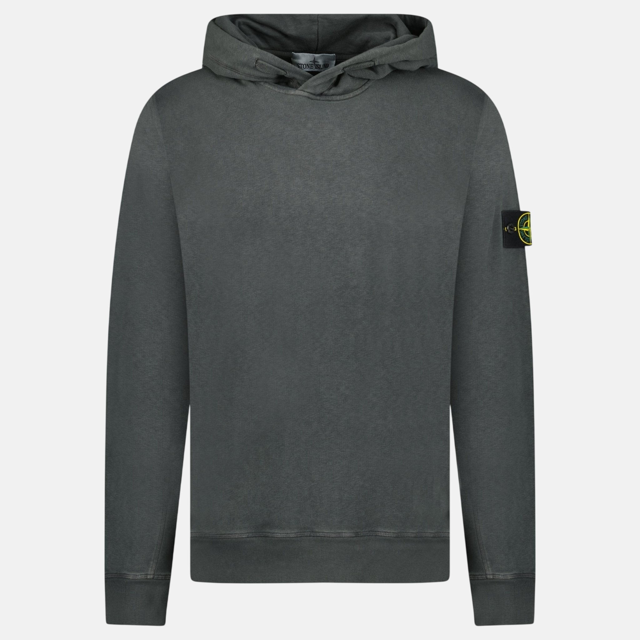 Stone Island ‘Old’ Treatment Hooded Sweatshirt Charcoal Grey - F34 - northern threads uk