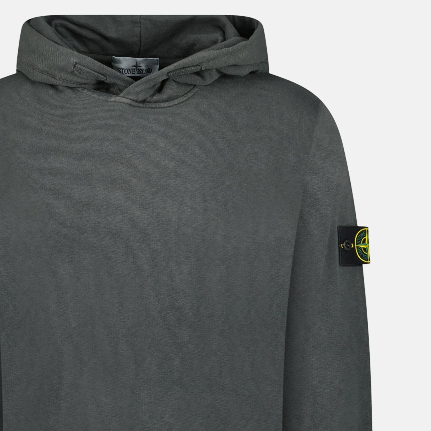 Stone Island ‘Old’ Treatment Hooded Sweatshirt Charcoal Grey - northern threads