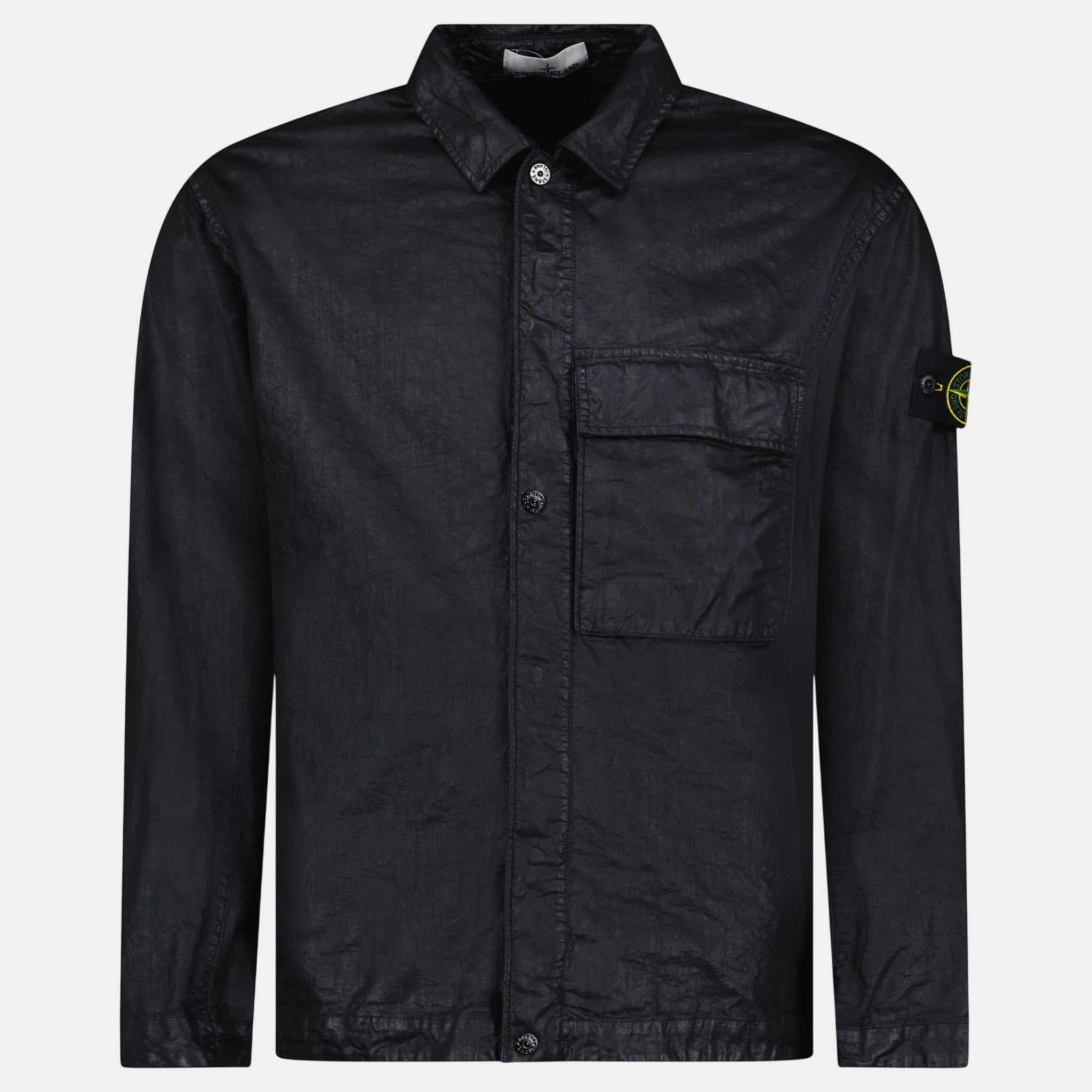 Stone Island Organic - Look Nylon Panama - TC Overshirt Black - RAIL 6 L - northern threads uk
