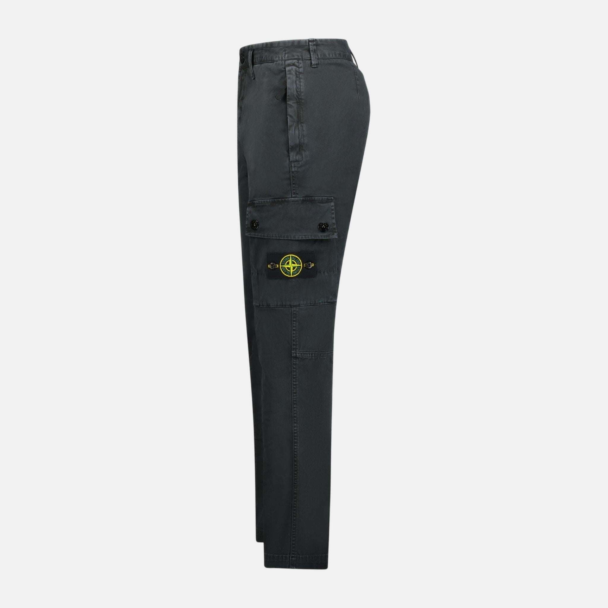 Stone Island Patch Cargo Trousers Black - northern threads