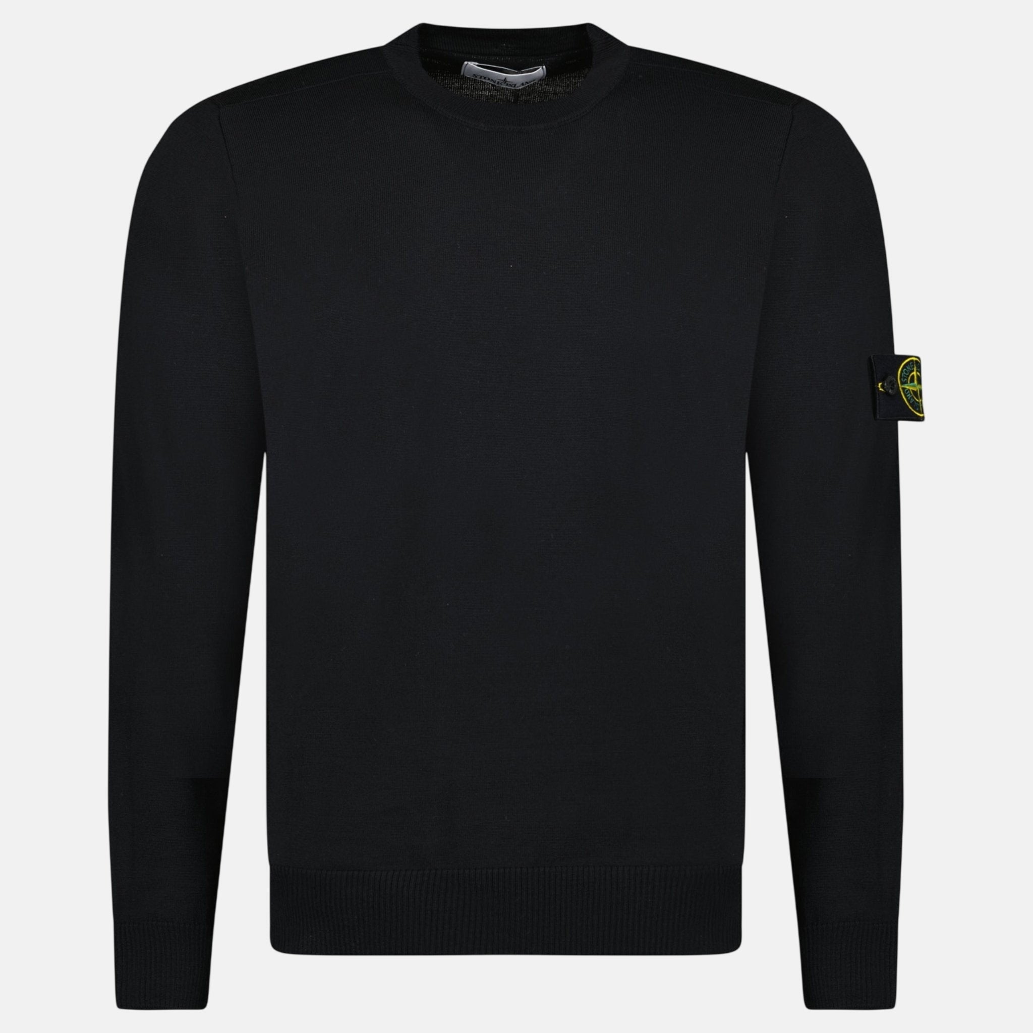 Stone Island Pure Light Wool Crewneck Black - O20 - northern threads uk