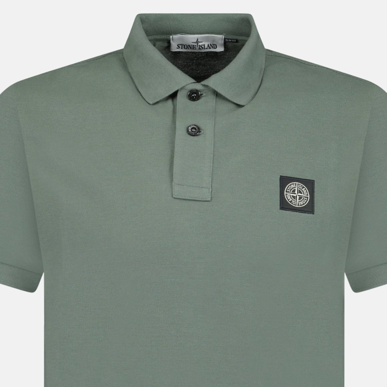 Stone Island Slim Fit Patch Polo Shirt Musk Green - northern threads