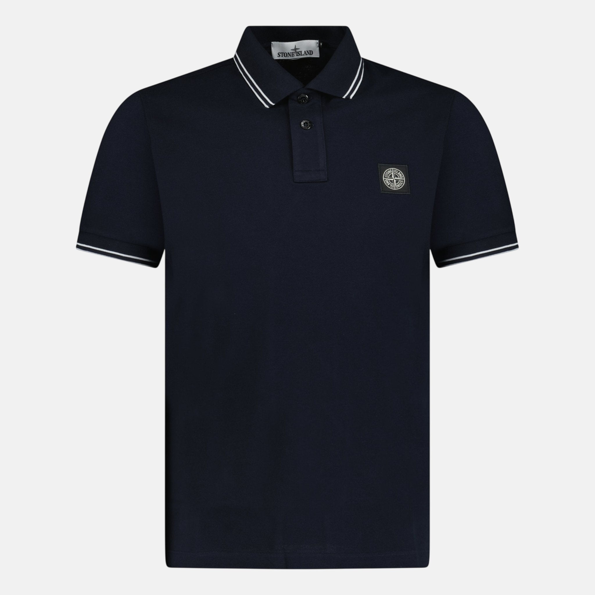 Stone Island Slim Fit Stripe Collar Polo Shirt Navy - A74 - northern threads uk