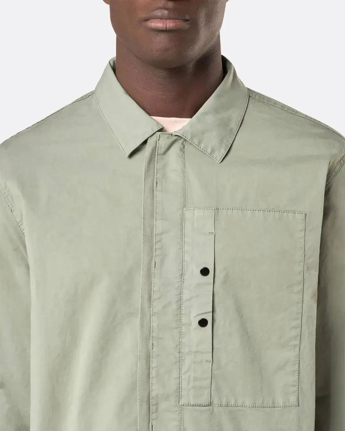 STONE ISLAND-STONE ISLAND 1200033 SUPIMA COTTON TWILL STRETCH-TC OVERSHIRT SAGE GREEN-NORTHERN THREADS DESIGNER MENSWEAR