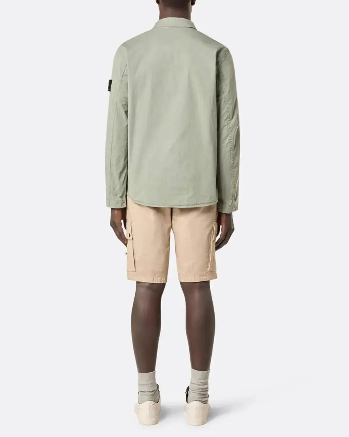 STONE ISLAND-STONE ISLAND 1200033 SUPIMA COTTON TWILL STRETCH-TC OVERSHIRT SAGE GREEN-NORTHERN THREADS DESIGNER MENSWEAR