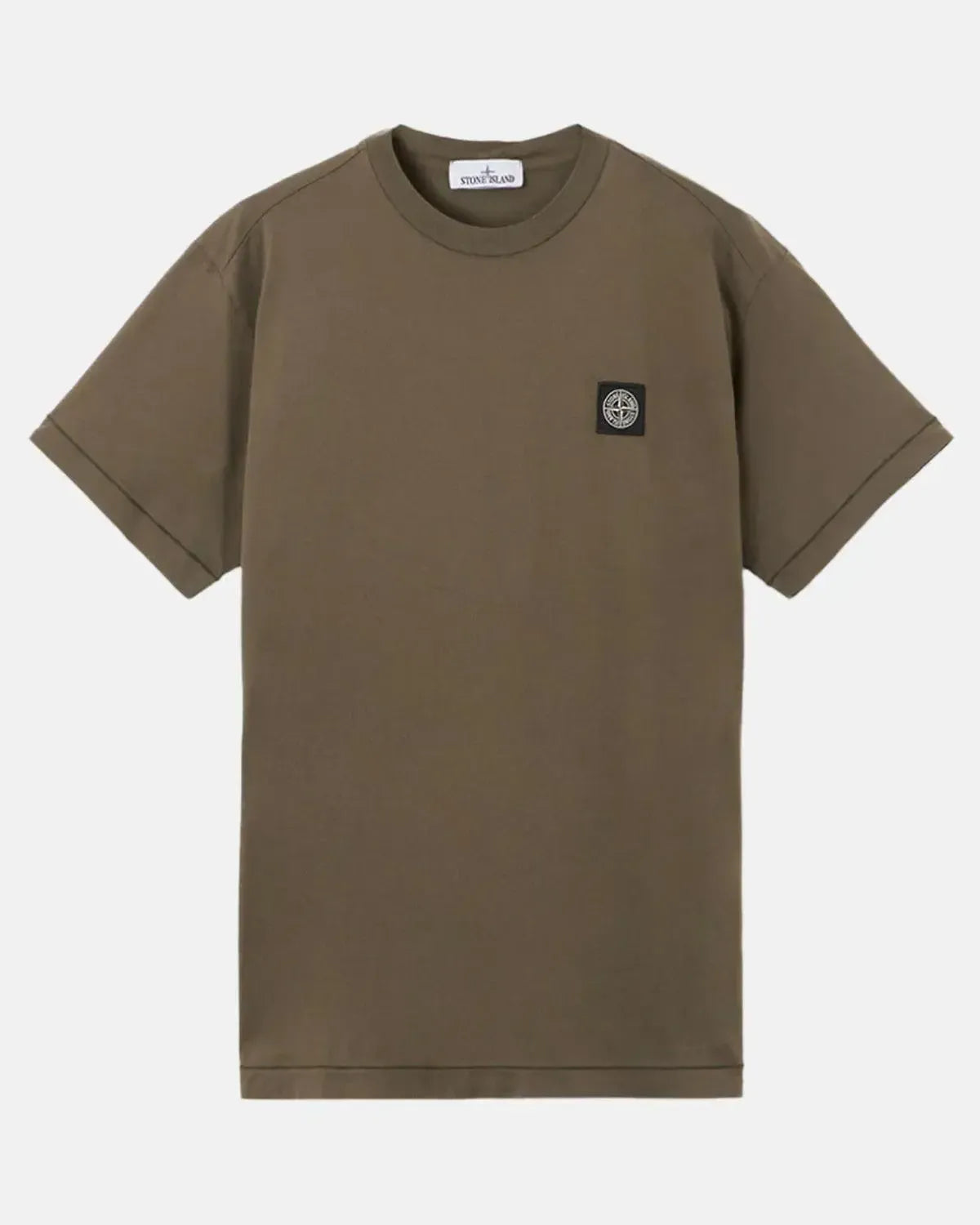 STONE ISLAND-STONE ISLAND 2100027 60/2 COTTON JERSEY SLIM FIT T-SHIRT MILITARY GREEN-NORTHERN THREADS DESIGNER MENSWEAR