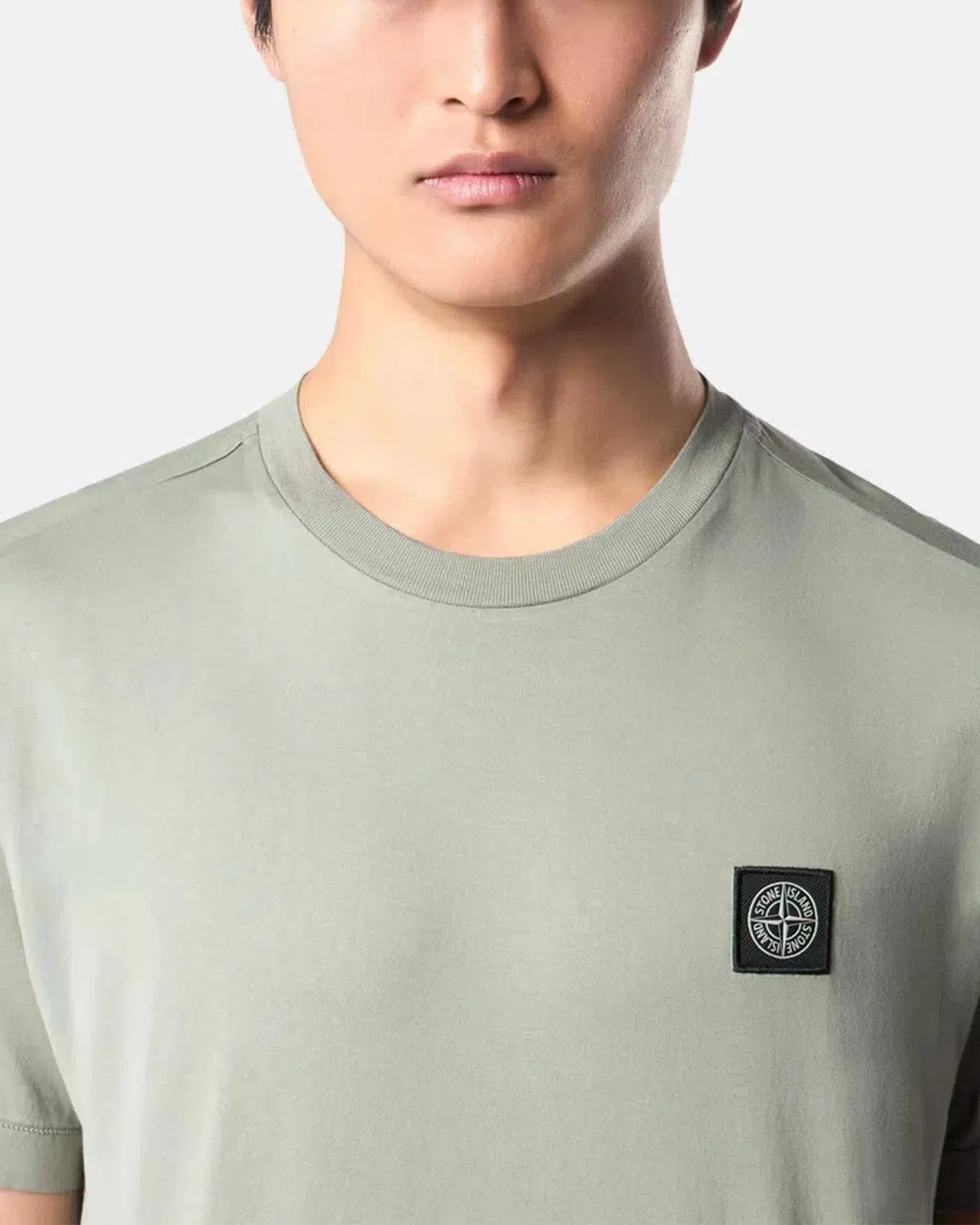 STONE ISLAND-STONE ISLAND 2100039 60/2 COTTON JERSEY T-SHIRT SAGE GREEN-NORTHERN THREADS DESIGNER MENSWEAR