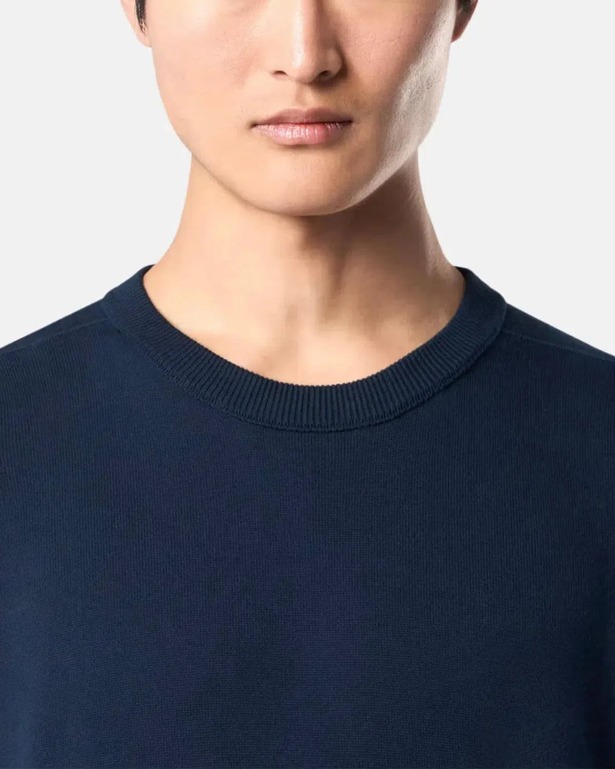 STONE ISLAND-STONE ISLAND 5100053 SOFT ORGANIC COTTON CREWNECK KNIT NAVY BLUE-NORTHERN THREADS DESIGNER MENSWEAR