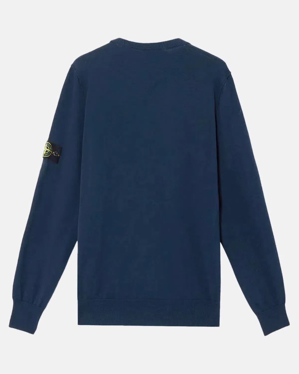 STONE ISLAND-STONE ISLAND 5100053 SOFT ORGANIC COTTON CREWNECK KNIT NAVY BLUE-NORTHERN THREADS DESIGNER MENSWEAR