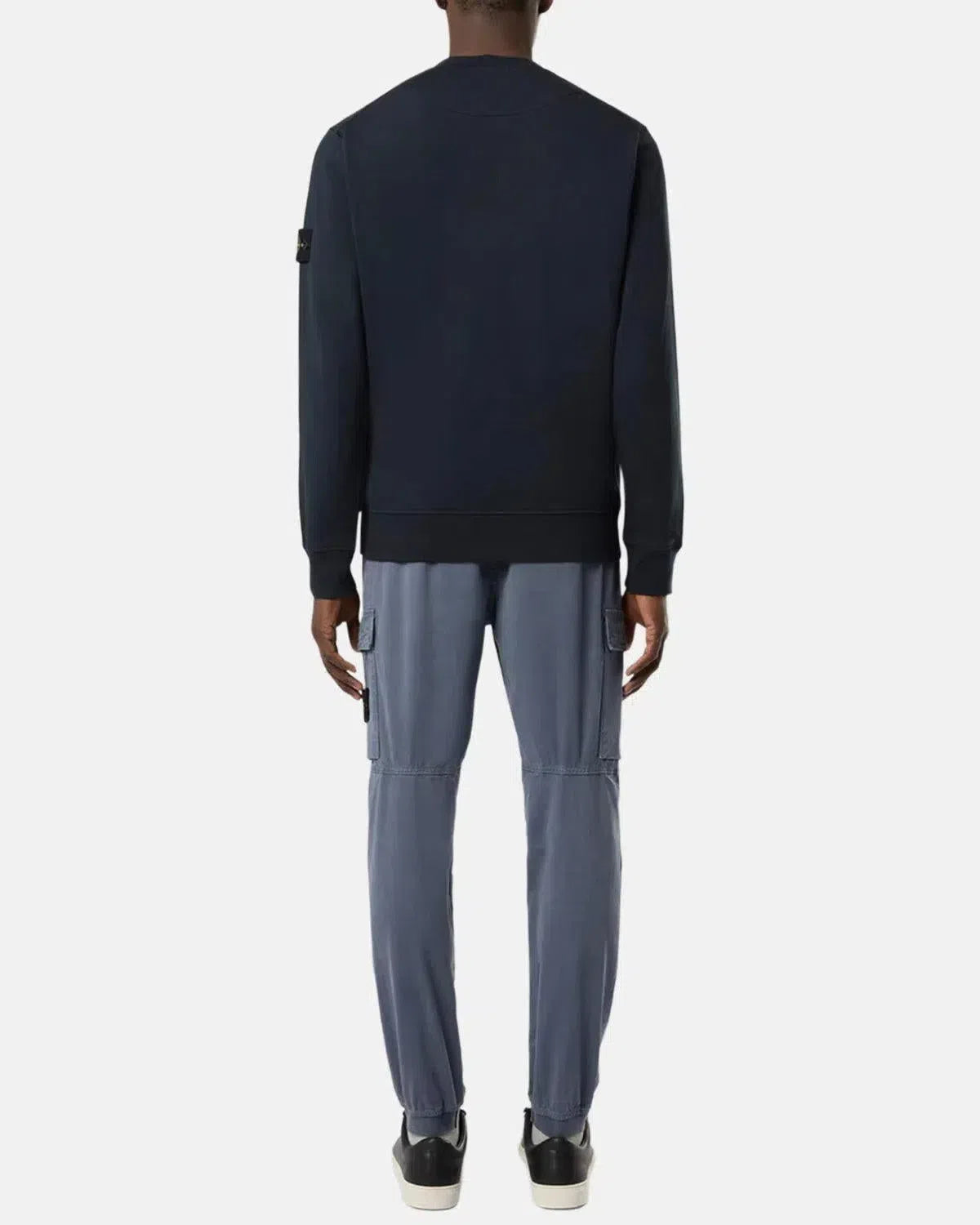 STONE ISLAND-STONE ISLAND 6100044 ORGANIC COTTON FLEECE SWEATSHIRT NAVY BLUE-NORTHERN THREADS DESIGNER MENSWEAR